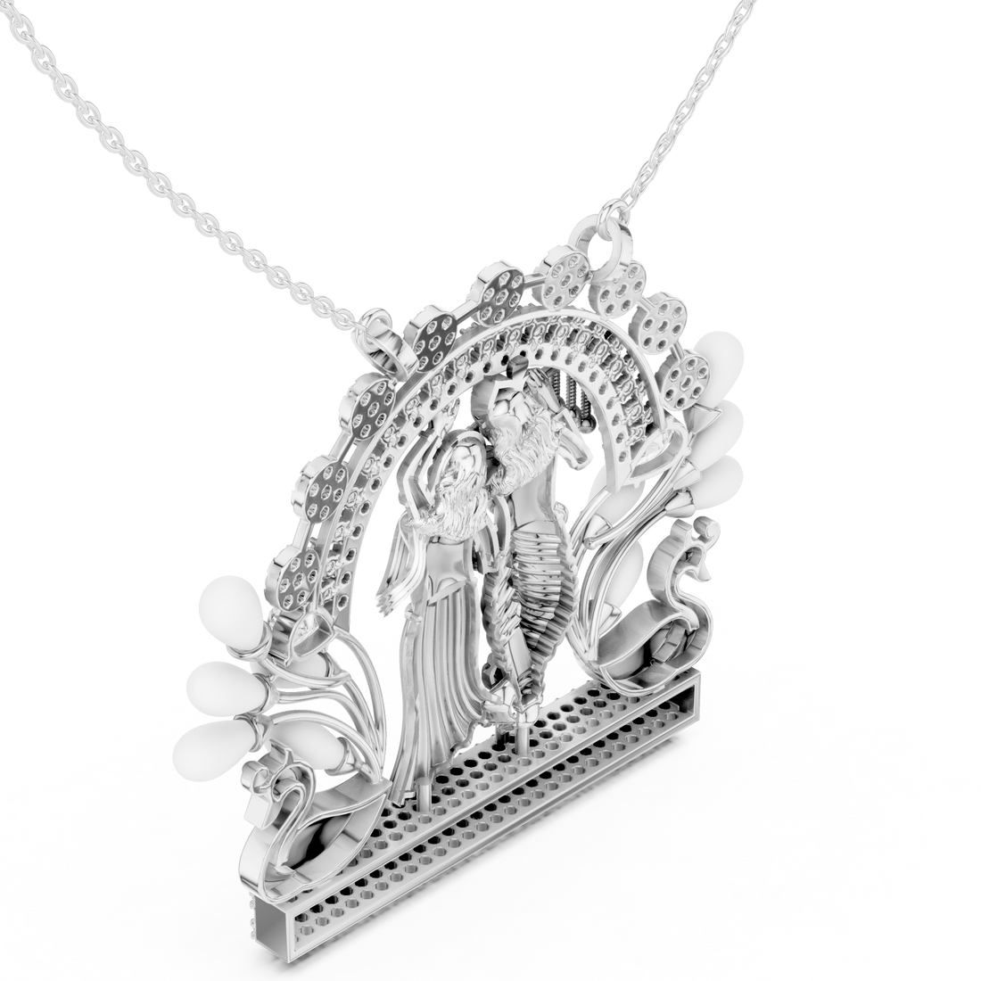 Radha Krishna Lab Grown Diamond Pendant – 14K/18K Gold | Kiashaa Jewellery