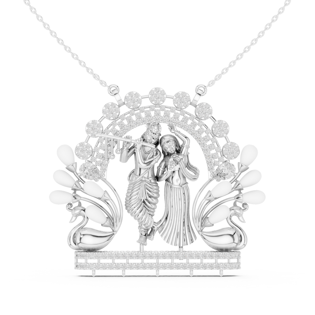 Radha Krishna Lab Grown Diamond Pendant – 14K/18K Gold | Kiashaa Jewellery