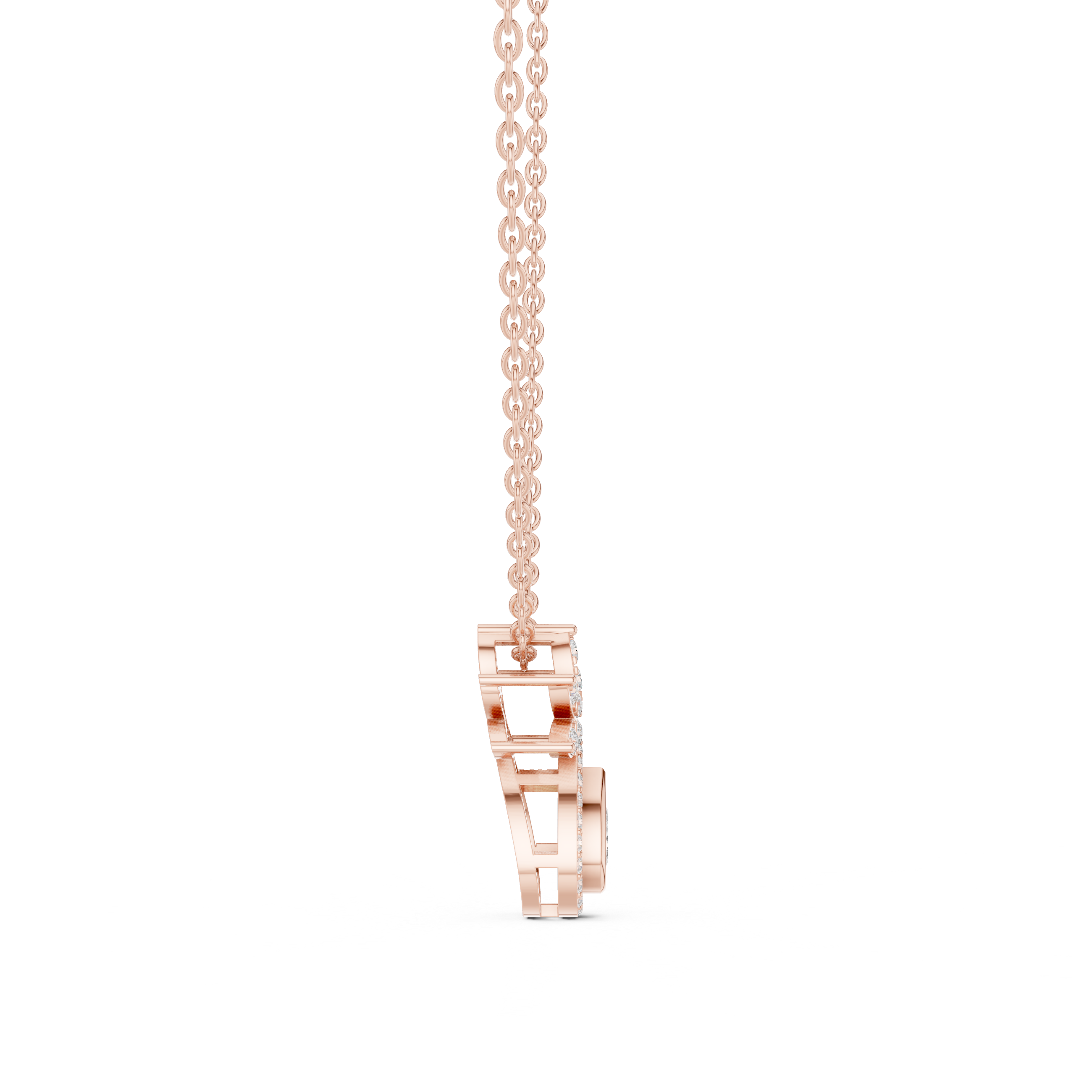 Teardrop Lotus Lab Grown Diamond Pendant – 14K/18K Gold | Kiashaa Jewellery