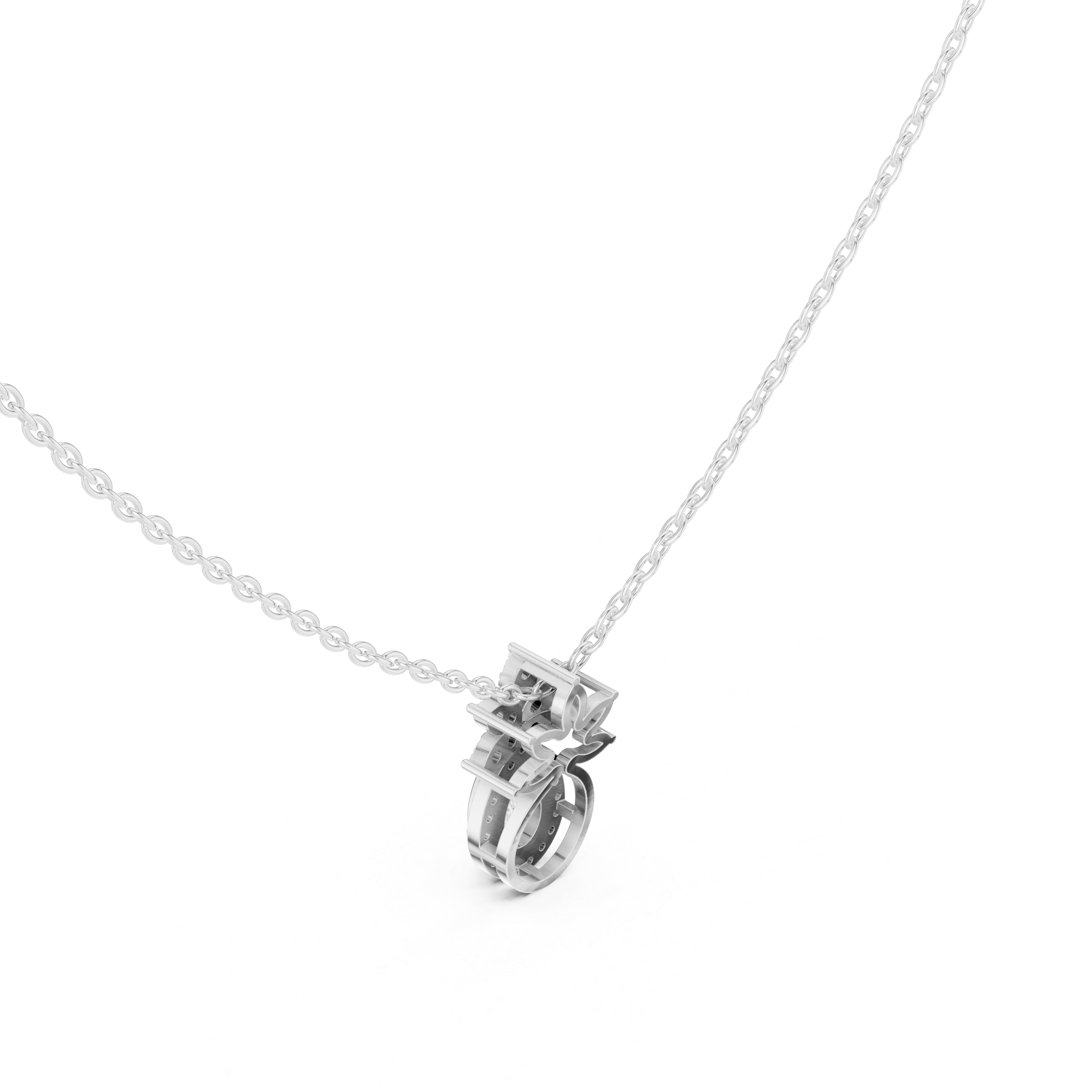 Teardrop Lotus Lab Grown Diamond Pendant – 14K/18K Gold | Kiashaa Jewellery