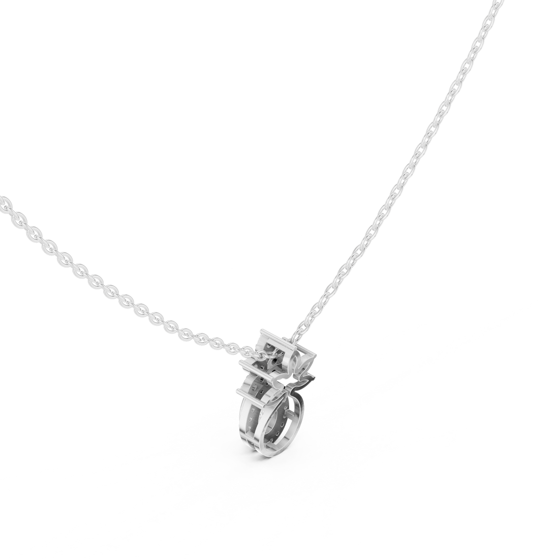 Teardrop Lotus Lab Grown Diamond Pendant – 14K/18K Gold | Kiashaa Jewellery