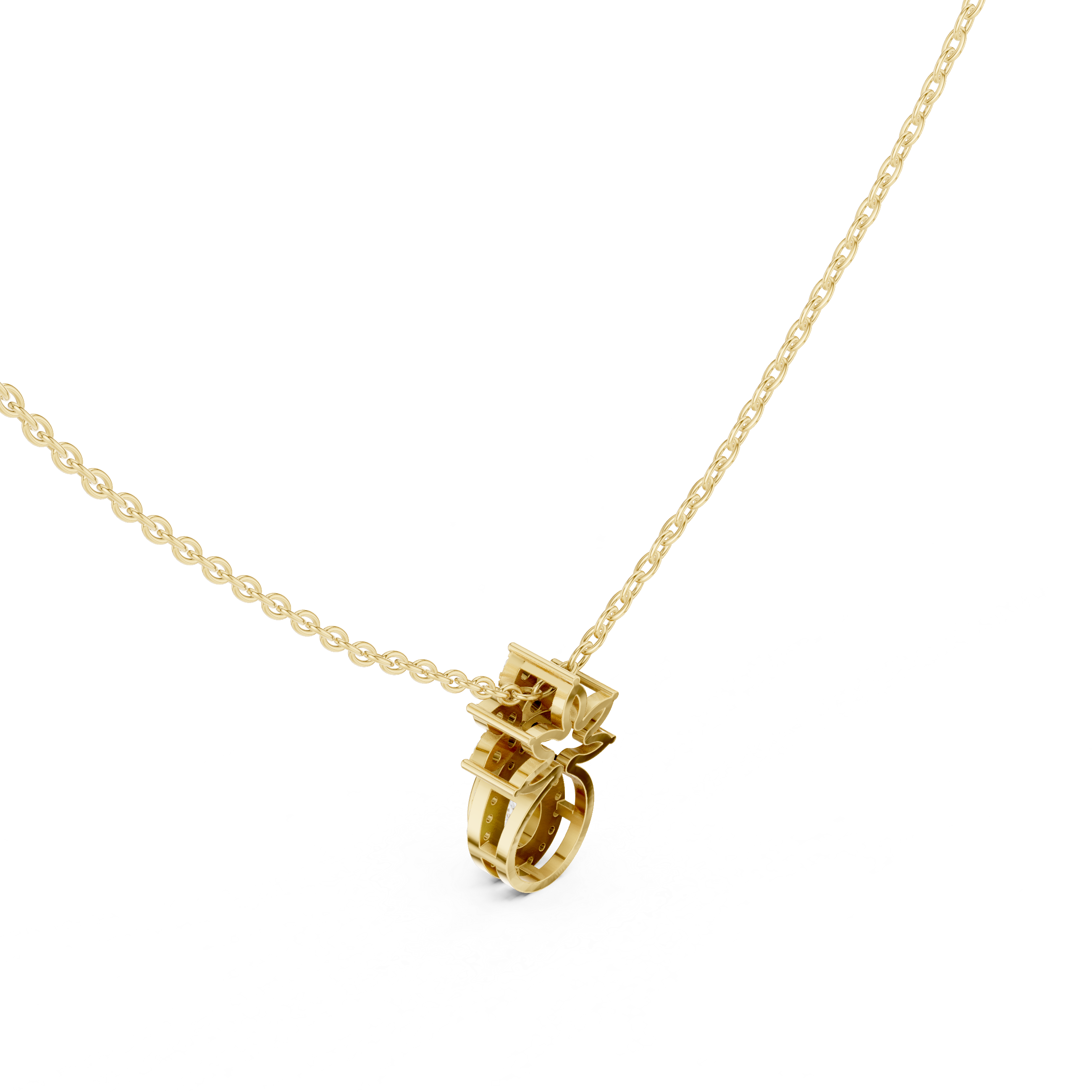 Teardrop Lotus Lab Grown Diamond Pendant – 14K/18K Gold | Kiashaa Jewellery