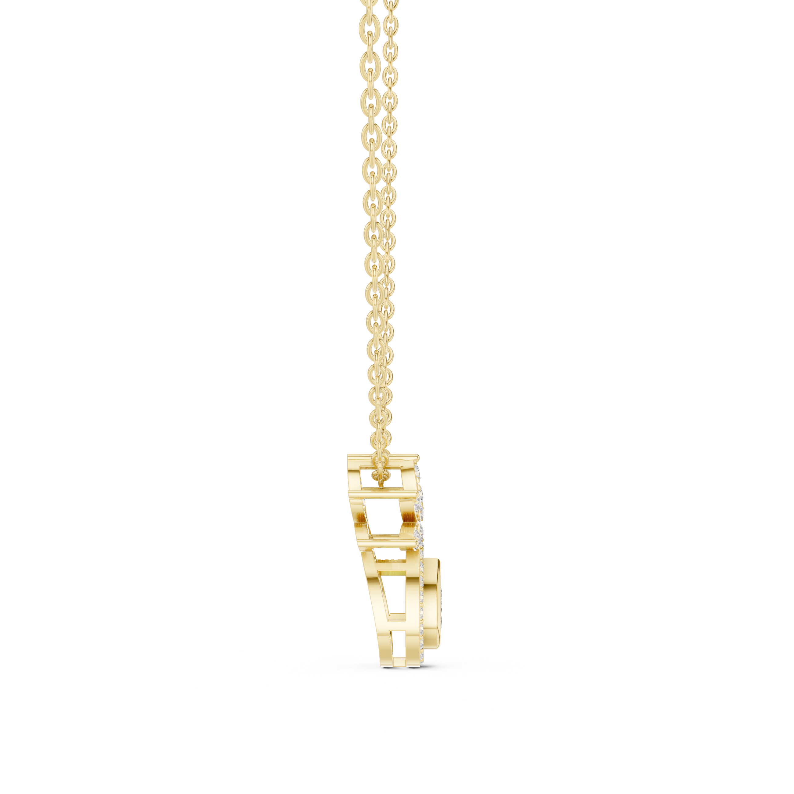 Teardrop Lotus Lab Grown Diamond Pendant – 14K/18K Gold | Kiashaa Jewellery