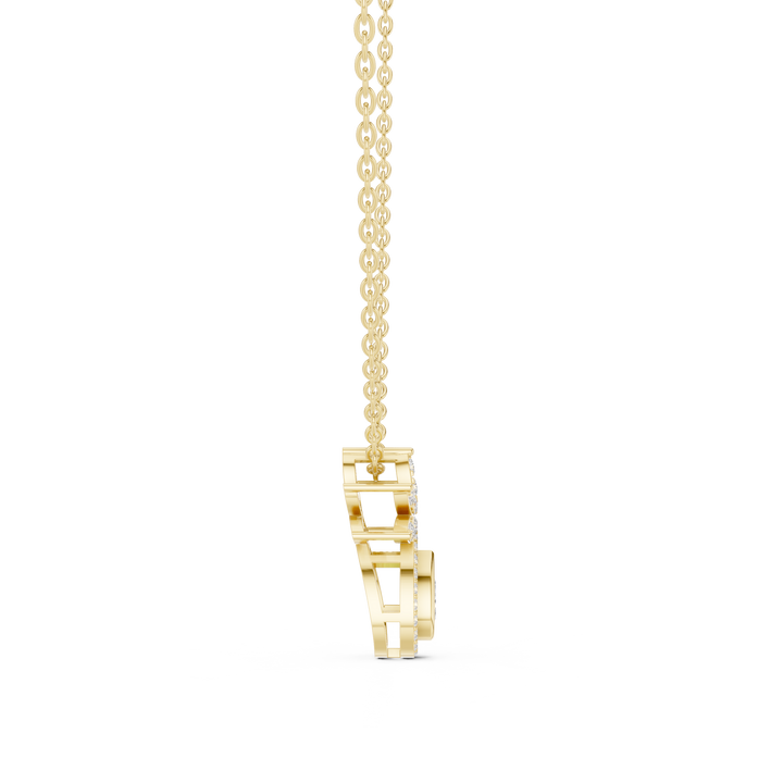 Teardrop Lotus Lab Grown Diamond Pendant – 14K/18K Gold | Kiashaa Jewellery