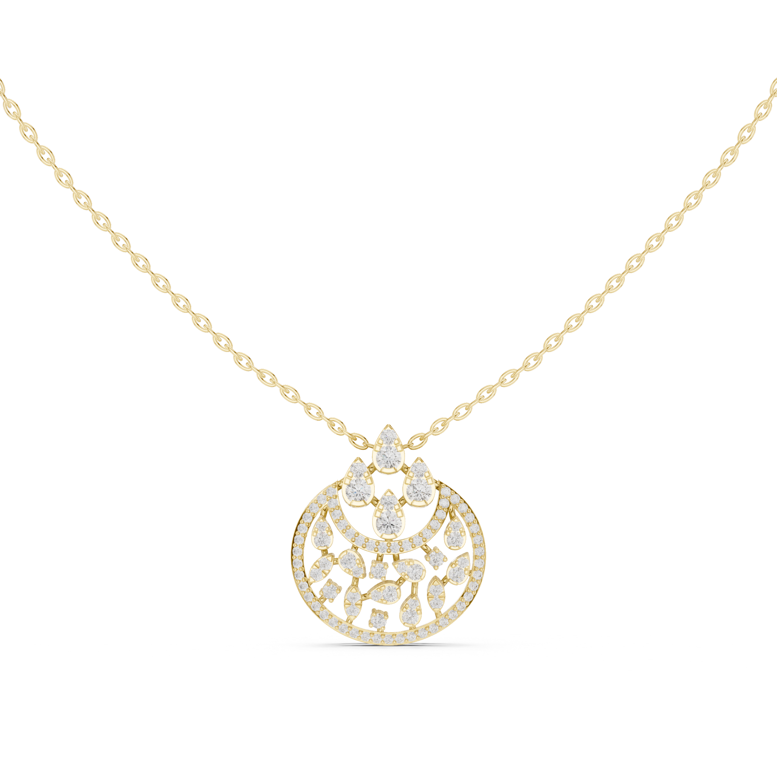 Pear Drop Harmony Lab Grown Diamond Pendant – 14K/18K Gold | Kiashaa Jewellery