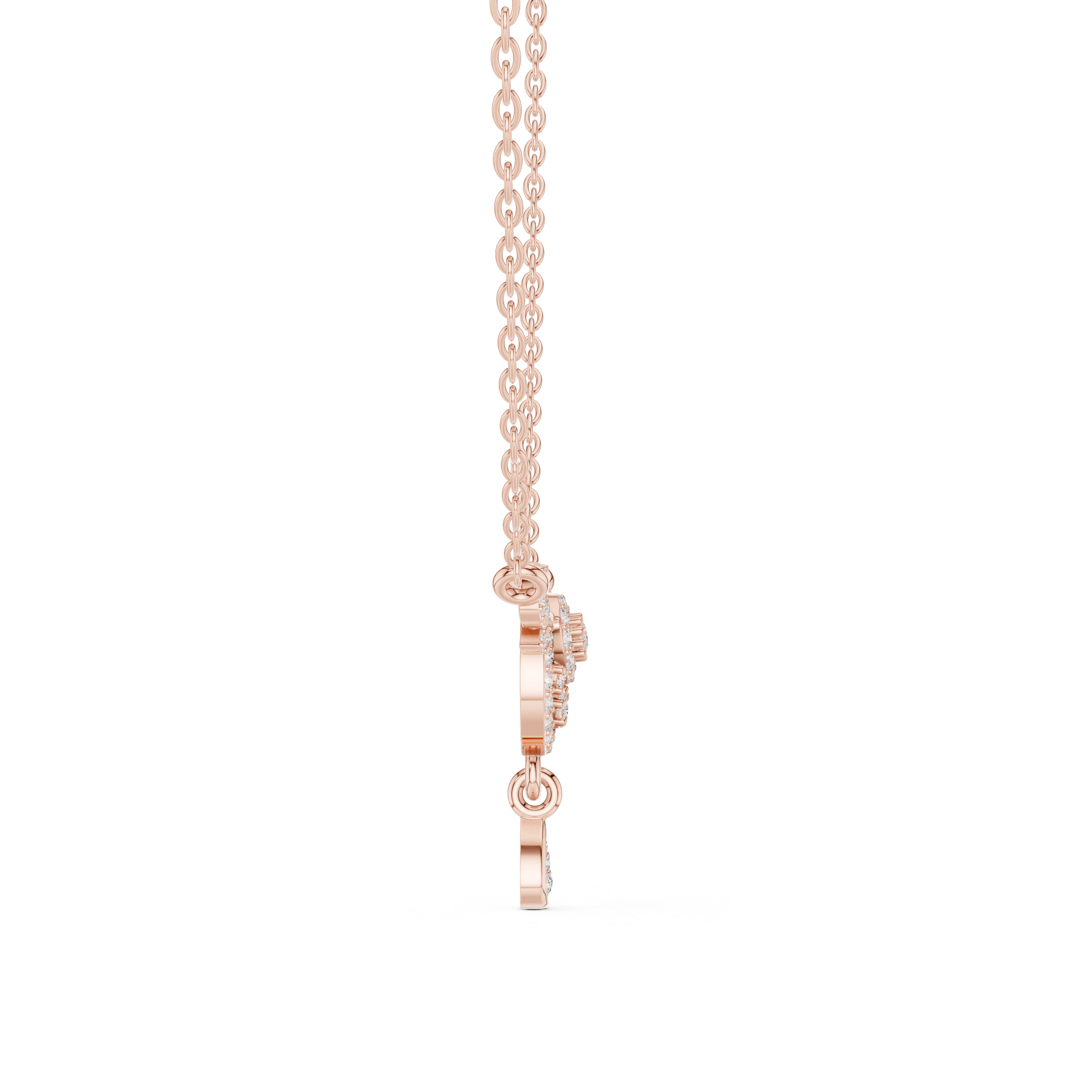 Crescent Floral Drop Diamond Pendant | 14K & 18K Gold | IGI Certified