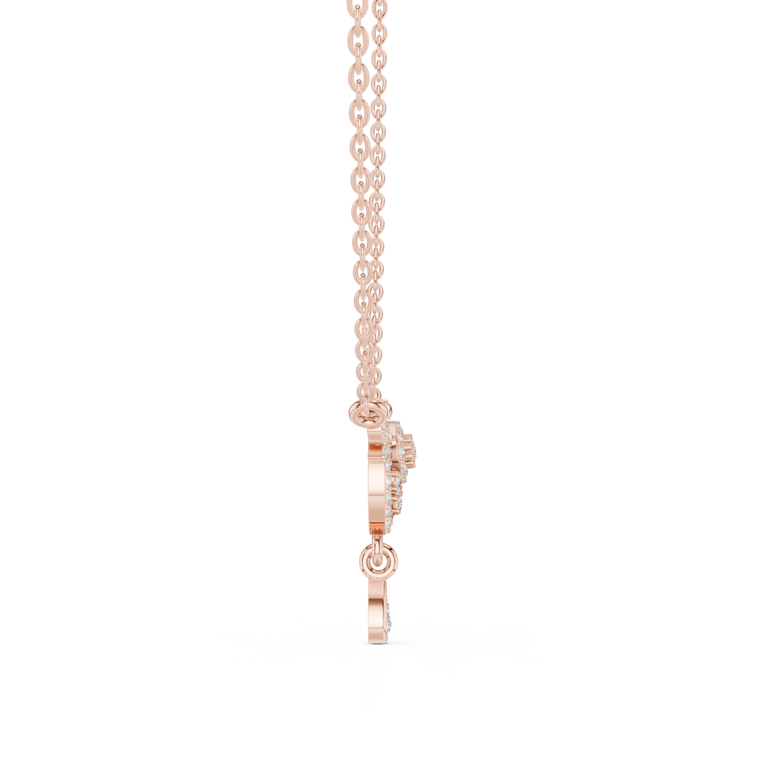 Crescent Floral Drop Diamond Pendant | 14K & 18K Gold | IGI Certified