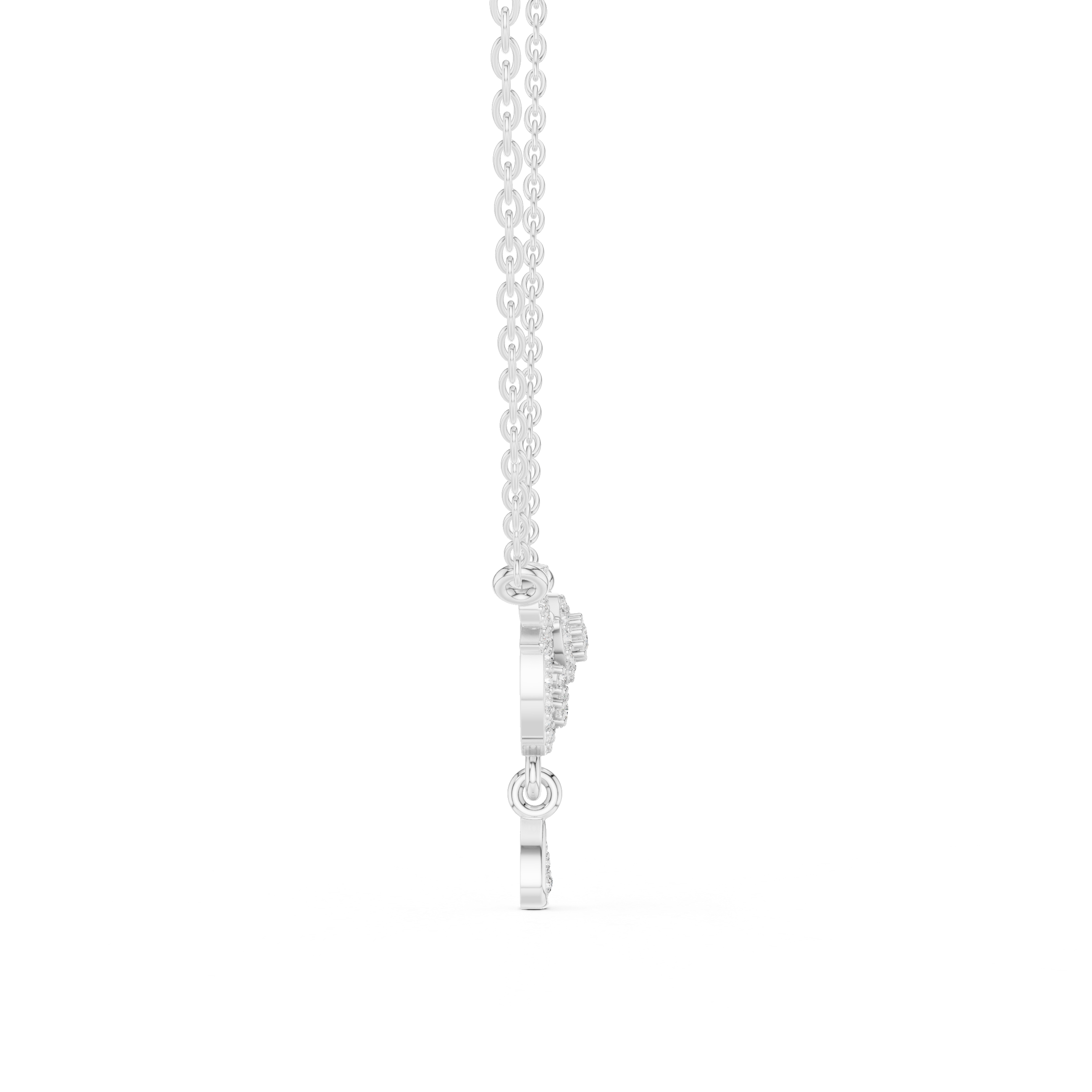 Crescent Floral Drop Diamond Pendant | 14K & 18K Gold | IGI Certified