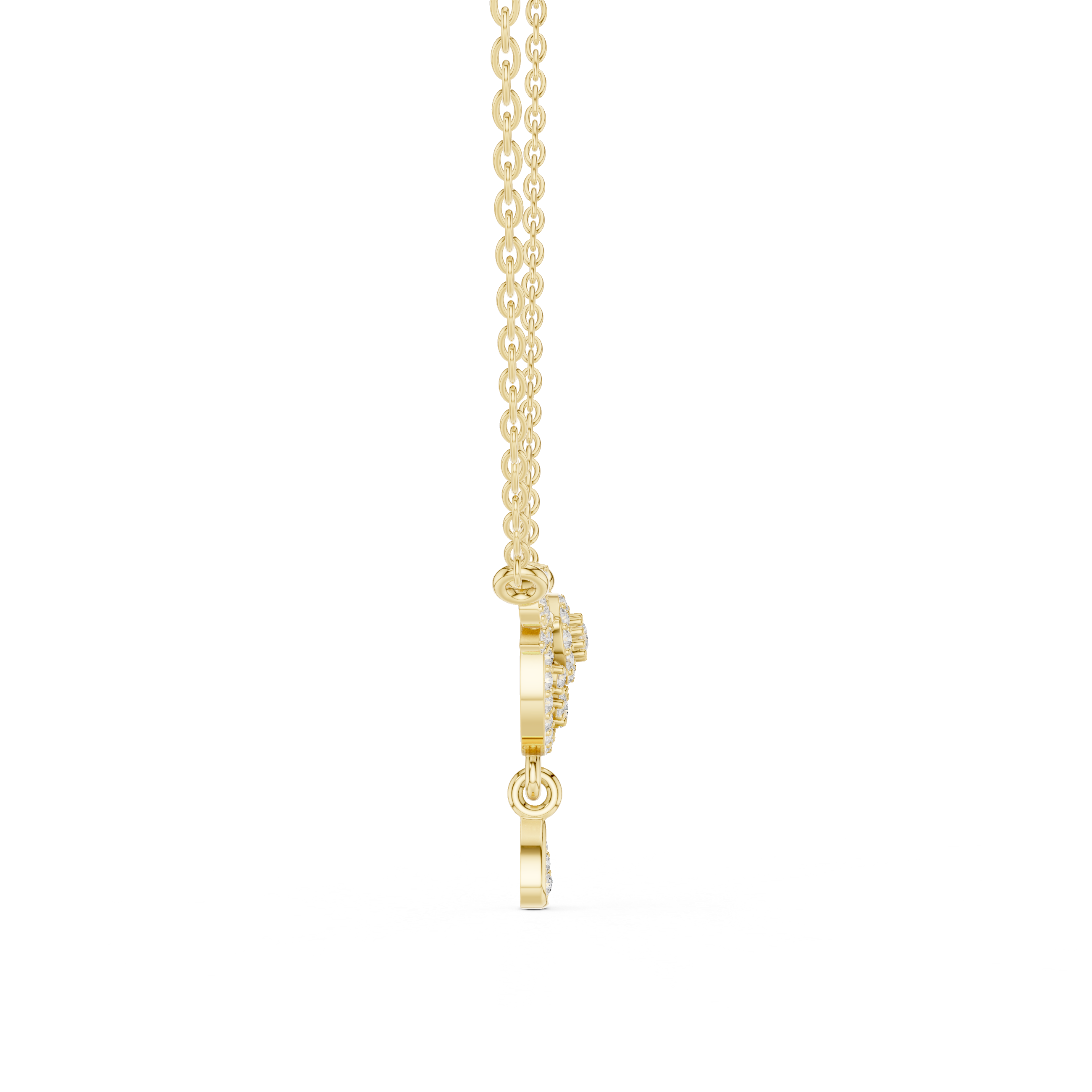 Crescent Floral Drop Diamond Pendant | 14K & 18K Gold | IGI Certified