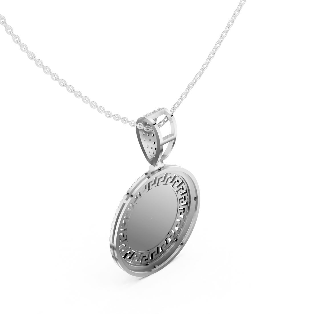 Medusa Greek Key Diamond Pendant | 14K & 18K Gold | IGI Certified