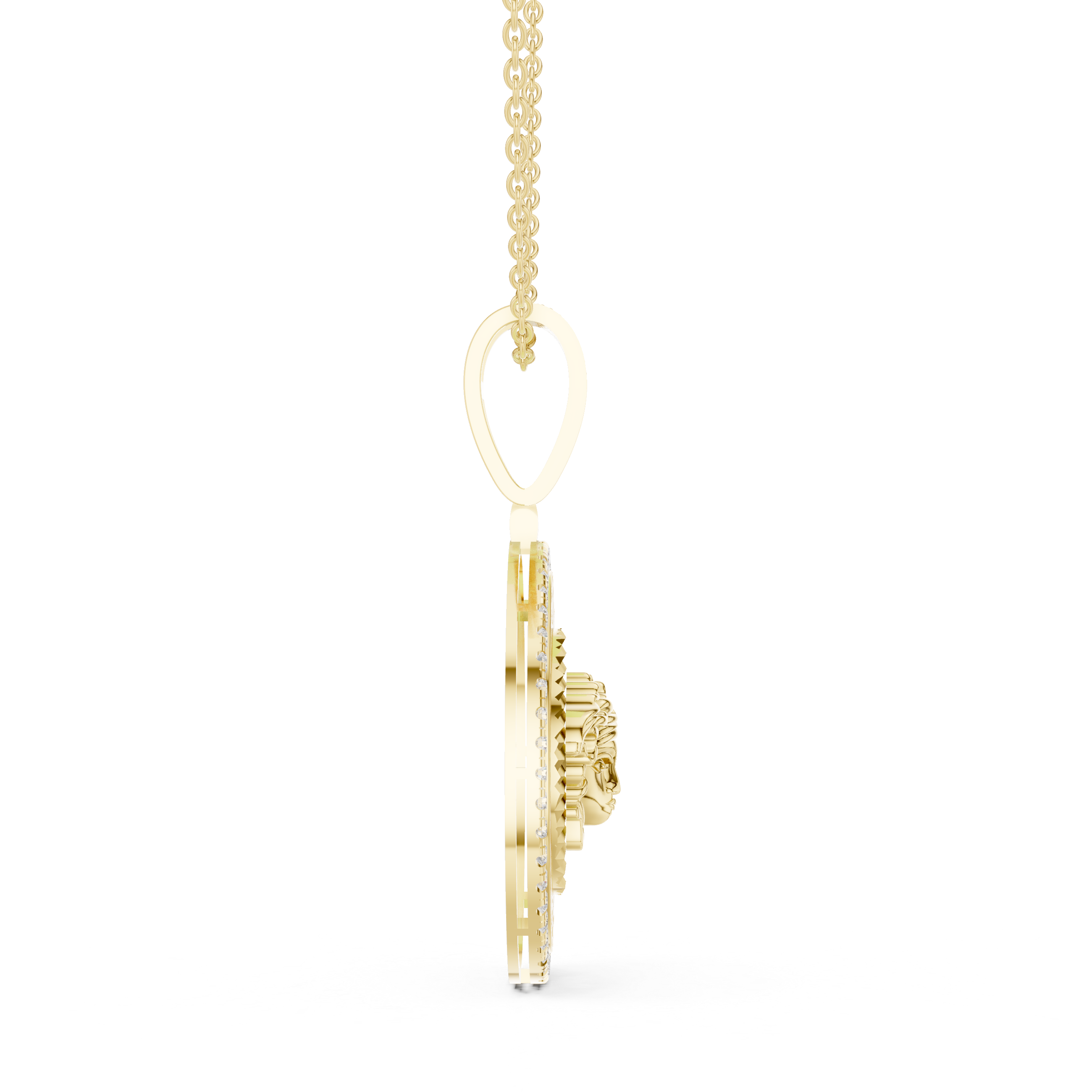 Medusa Greek Key Diamond Pendant | 14K & 18K Gold | IGI Certified