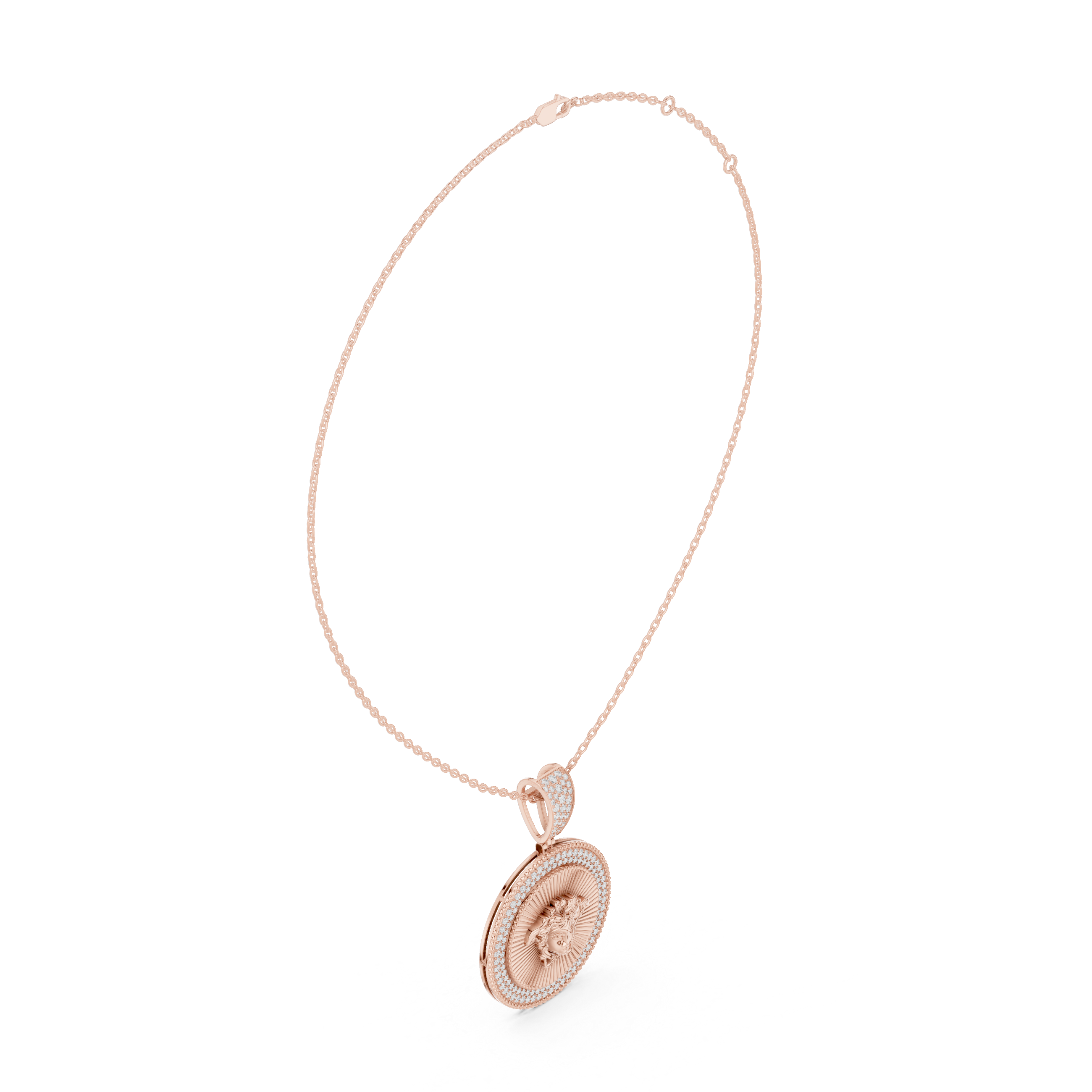 Medusa Diamond Medallion Pendant | 14K & 18K Gold | IGI Certified