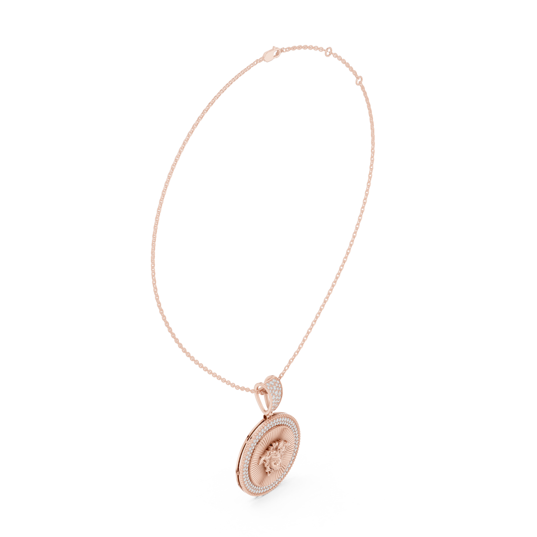 Medusa Diamond Medallion Pendant | 14K & 18K Gold | IGI Certified