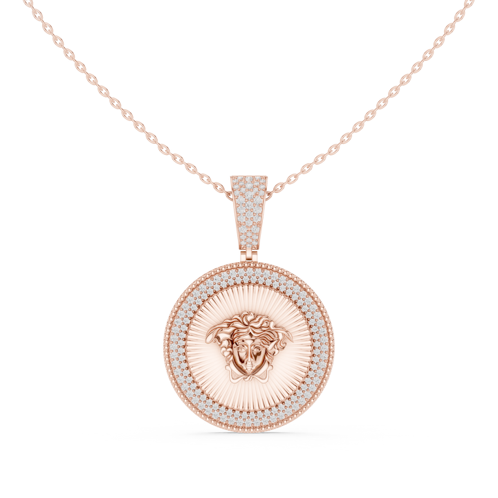 Medusa Diamond Medallion Pendant | 14K & 18K Gold | IGI Certified