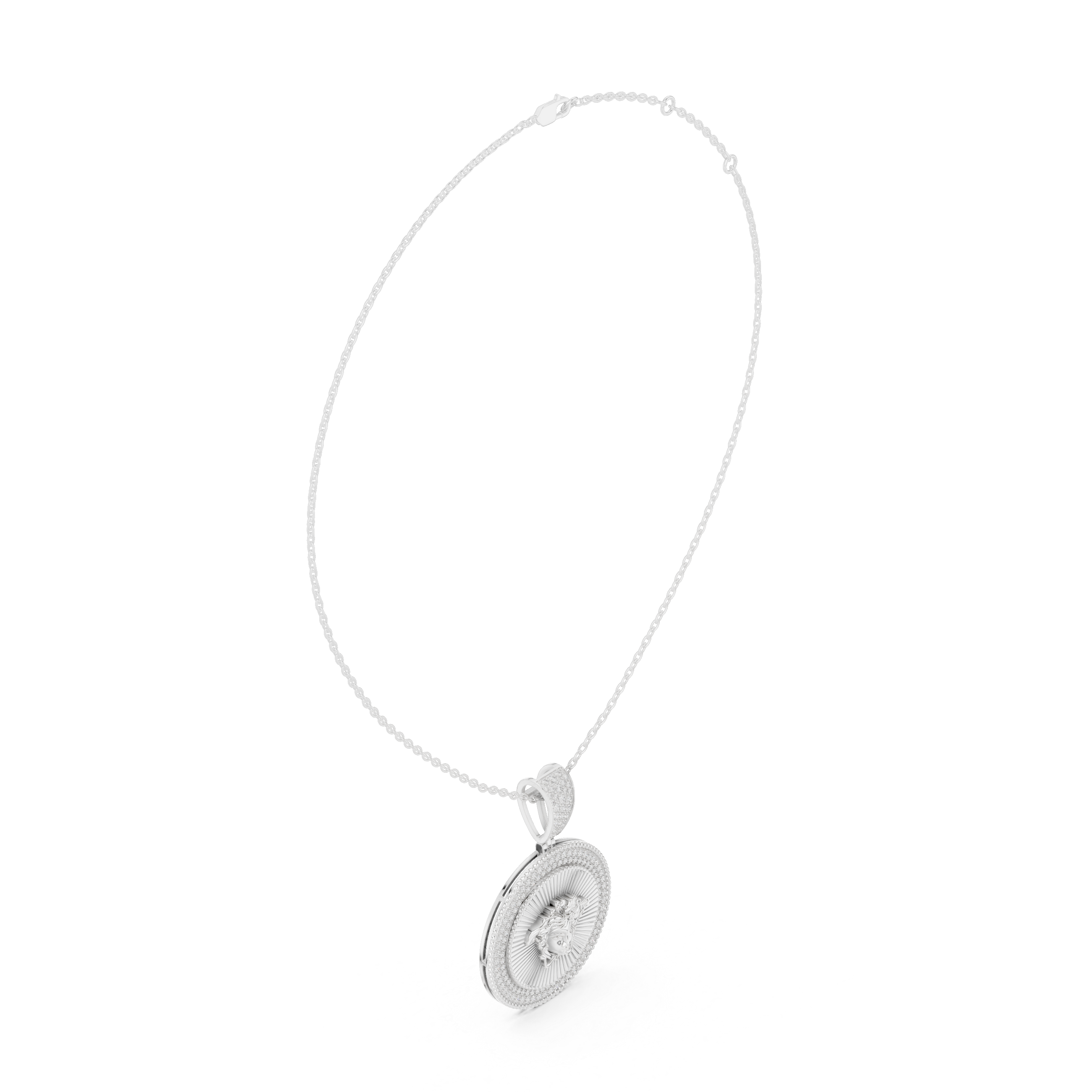 Medusa Diamond Medallion Pendant | 14K & 18K Gold | IGI Certified