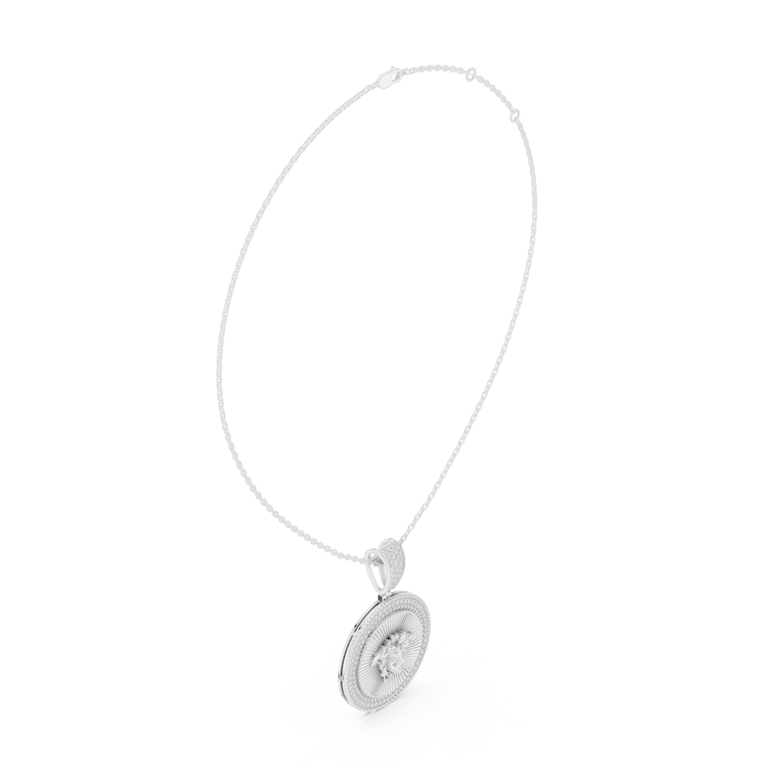 Medusa Diamond Medallion Pendant | 14K & 18K Gold | IGI Certified