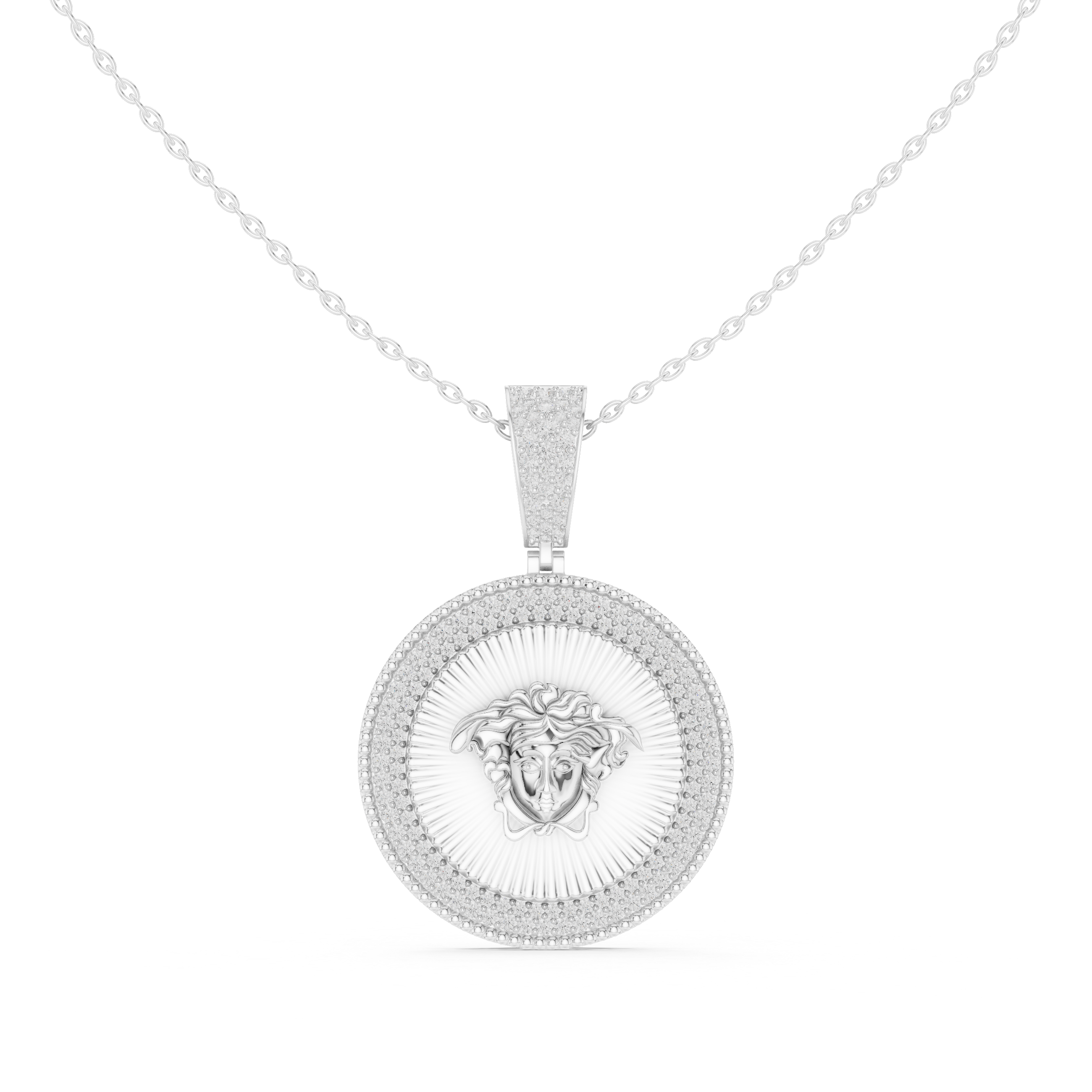 Medusa Diamond Medallion Pendant | 14K & 18K Gold | IGI Certified