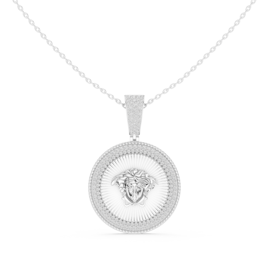 Medusa Diamond Medallion Pendant | 14K & 18K Gold | IGI Certified