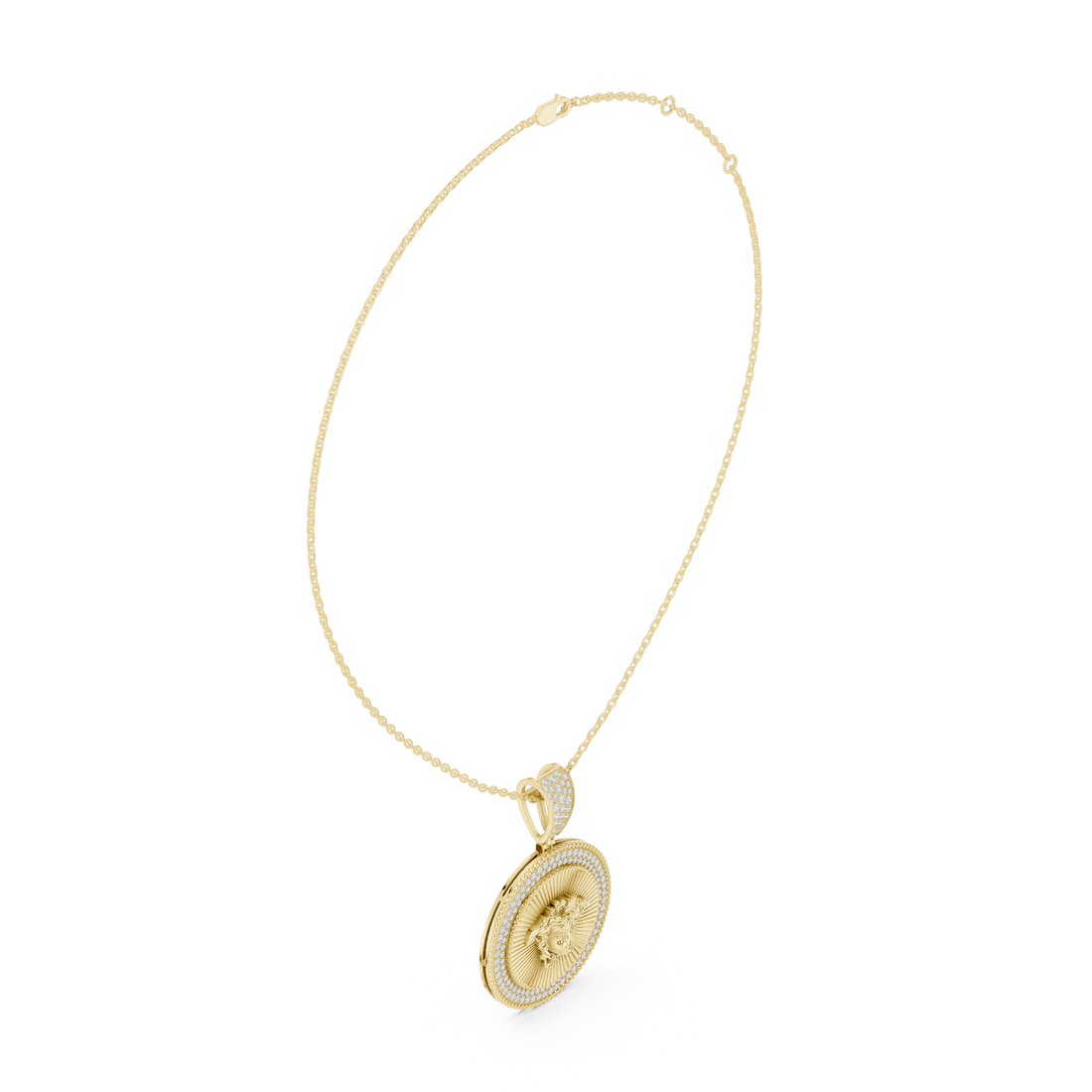 Medusa Diamond Medallion Pendant | 14K & 18K Gold | IGI Certified