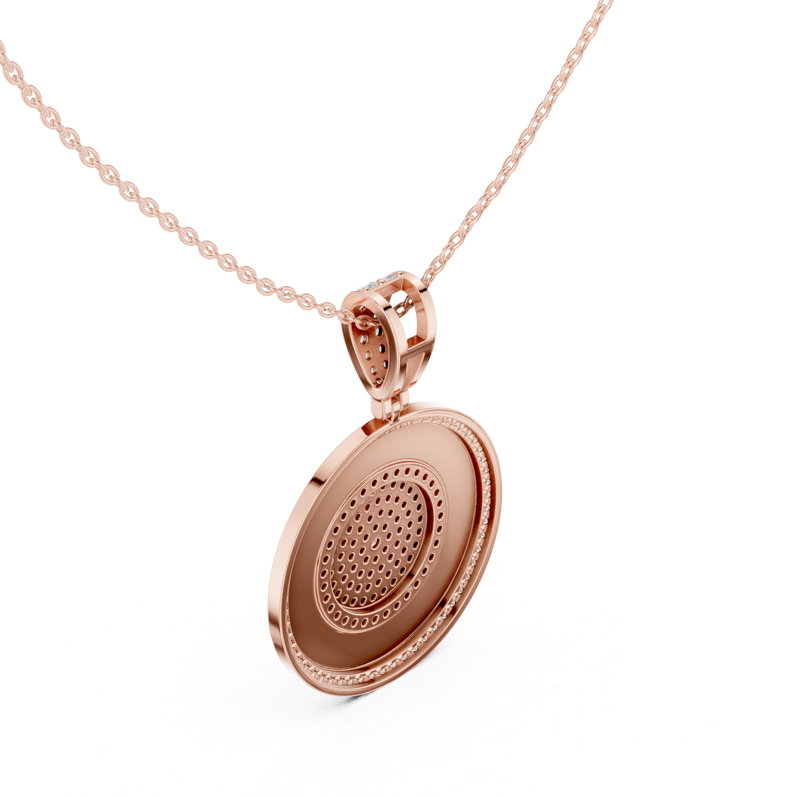 Greek Key Diamond Medallion Pendant | 14K & 18K Gold | IGI Certified