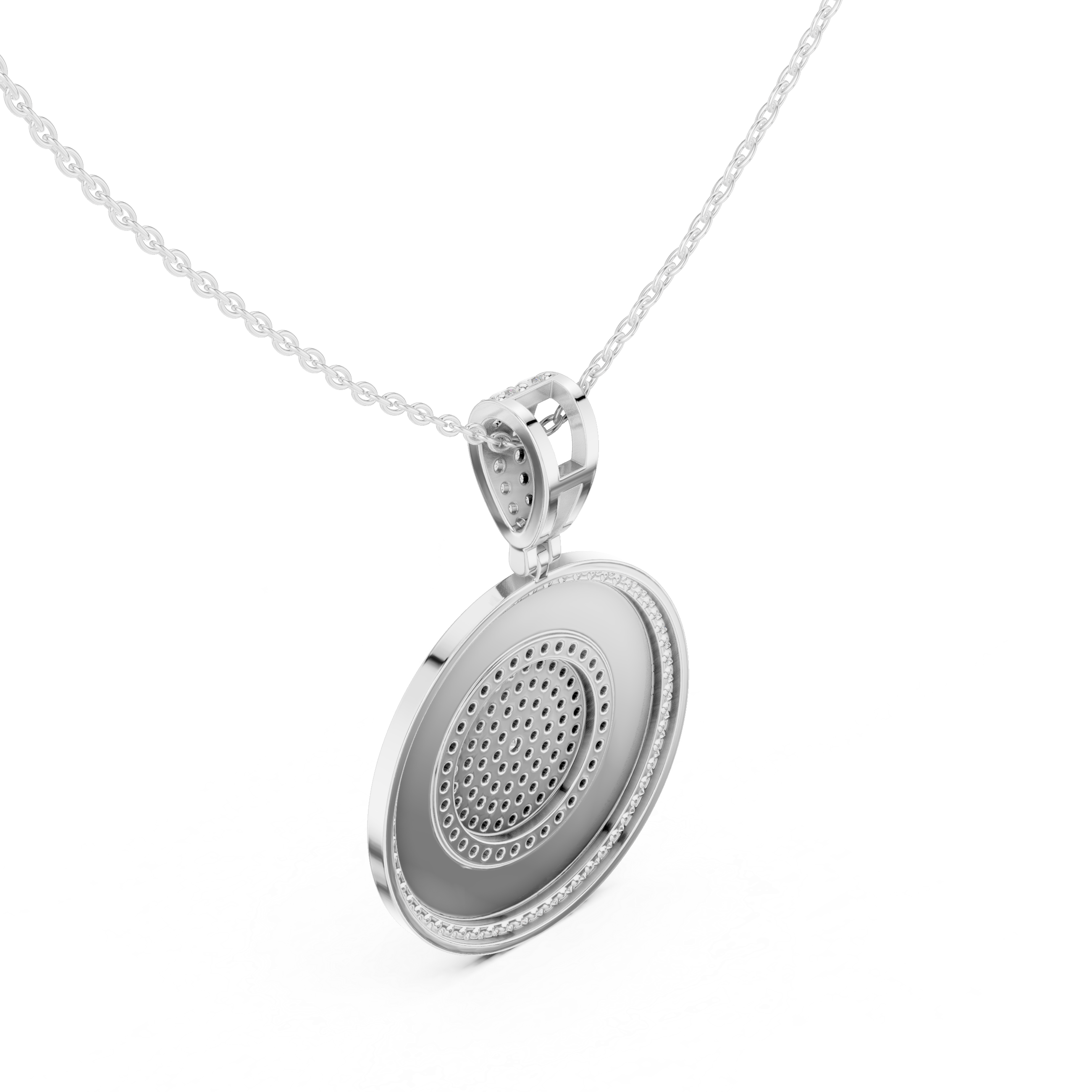 Greek Key Diamond Medallion Pendant | 14K & 18K Gold | IGI Certified