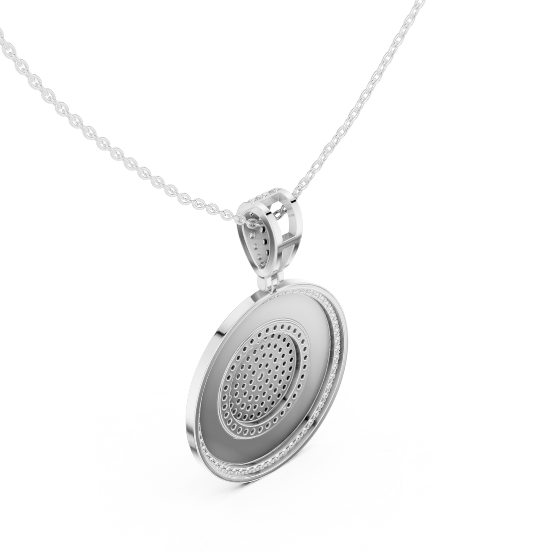 Greek Key Diamond Medallion Pendant | 14K & 18K Gold | IGI Certified