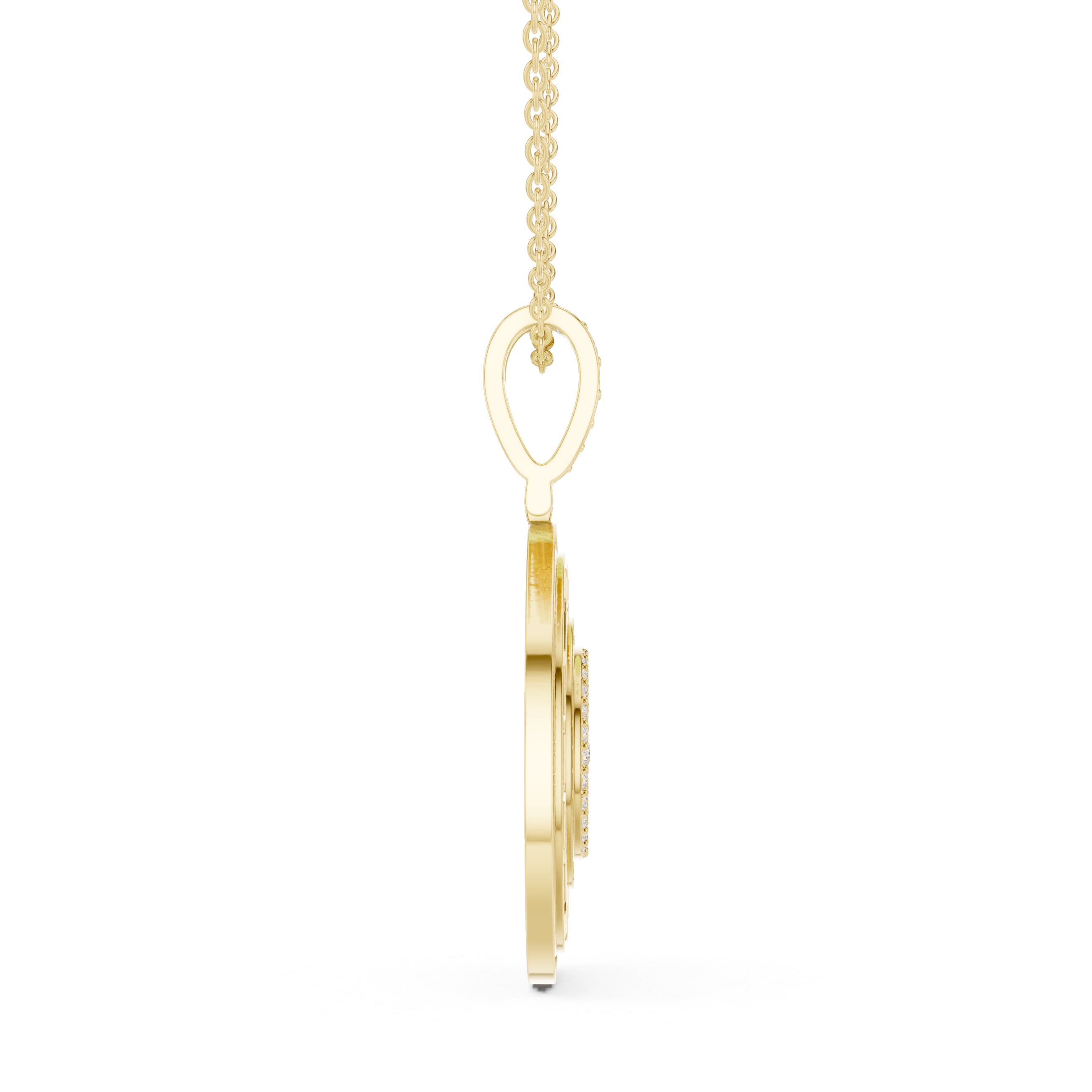 Greek Key Diamond Medallion Pendant | 14K & 18K Gold | IGI Certified