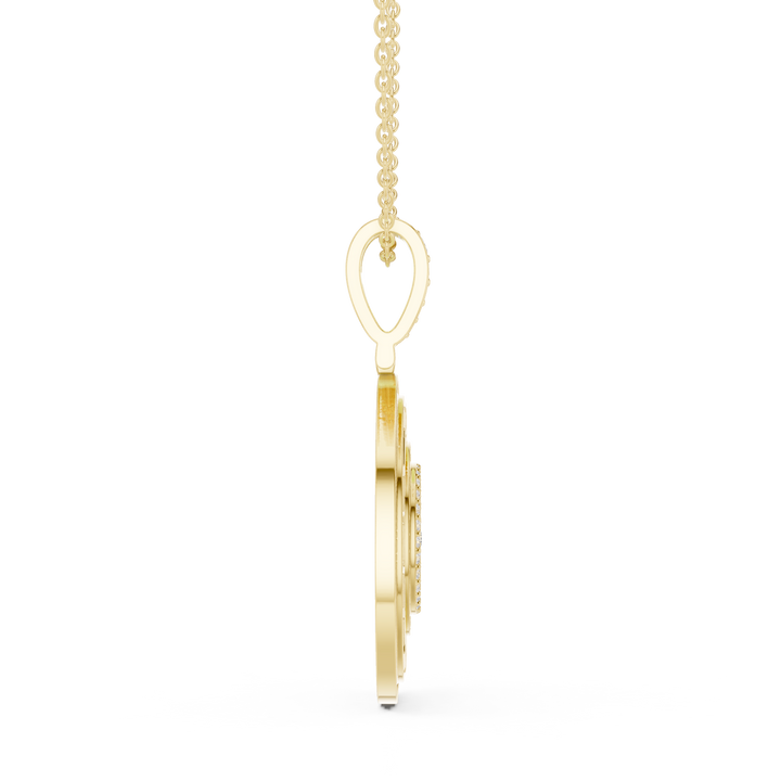 Greek Key Diamond Medallion Pendant | 14K & 18K Gold | IGI Certified