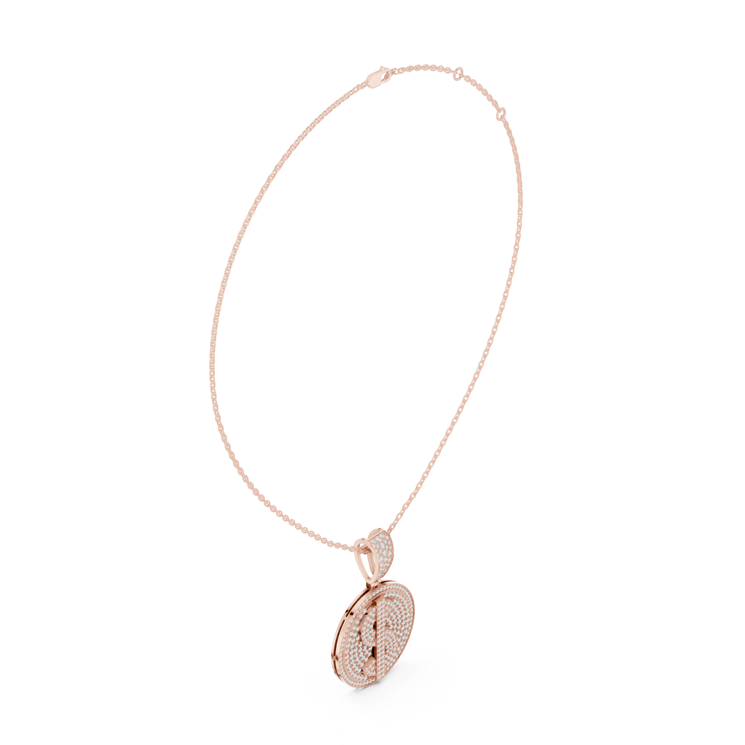 Minimalist Diamond Medallion Pendant | 14K & 18K Gold | IGI Certified