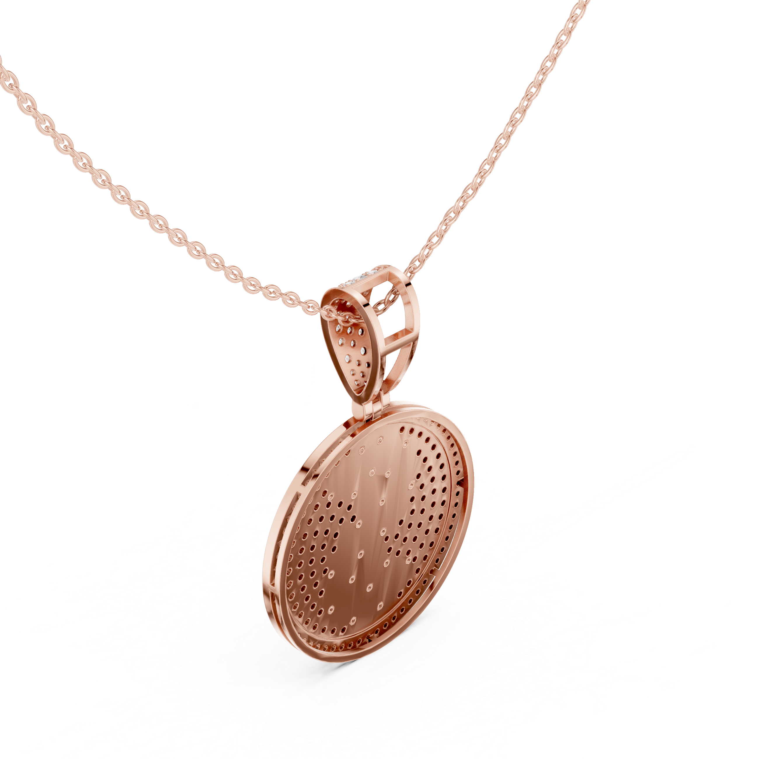 Minimalist Diamond Medallion Pendant | 14K & 18K Gold | IGI Certified