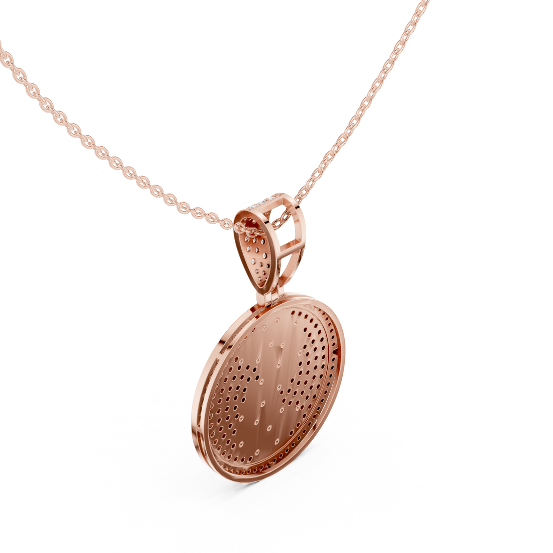 Minimalist Diamond Medallion Pendant | 14K & 18K Gold | IGI Certified