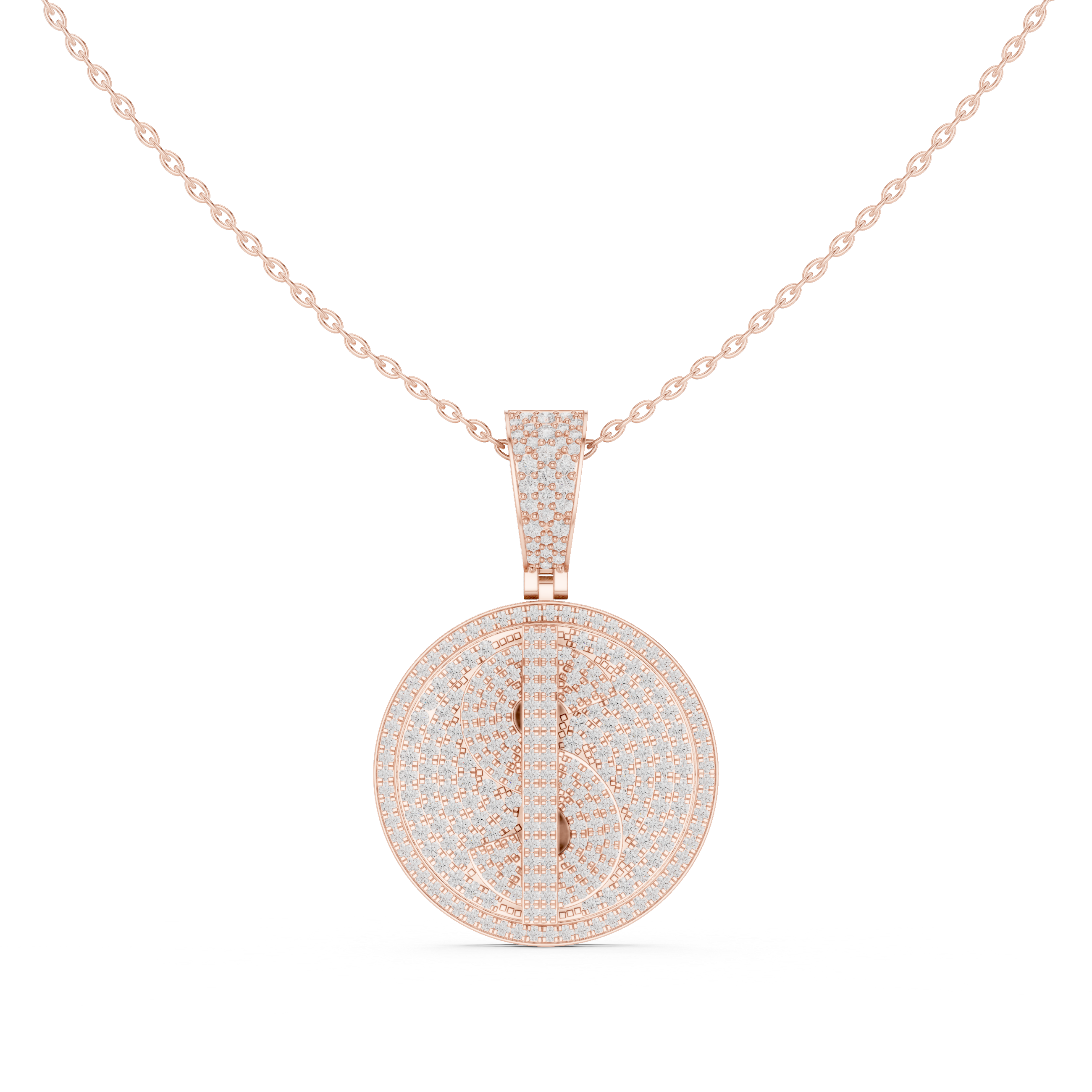 Minimalist Diamond Medallion Pendant | 14K & 18K Gold | IGI Certified