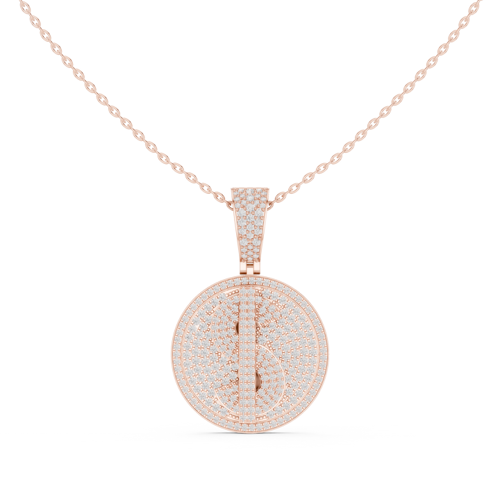 Minimalist Diamond Medallion Pendant | 14K & 18K Gold | IGI Certified