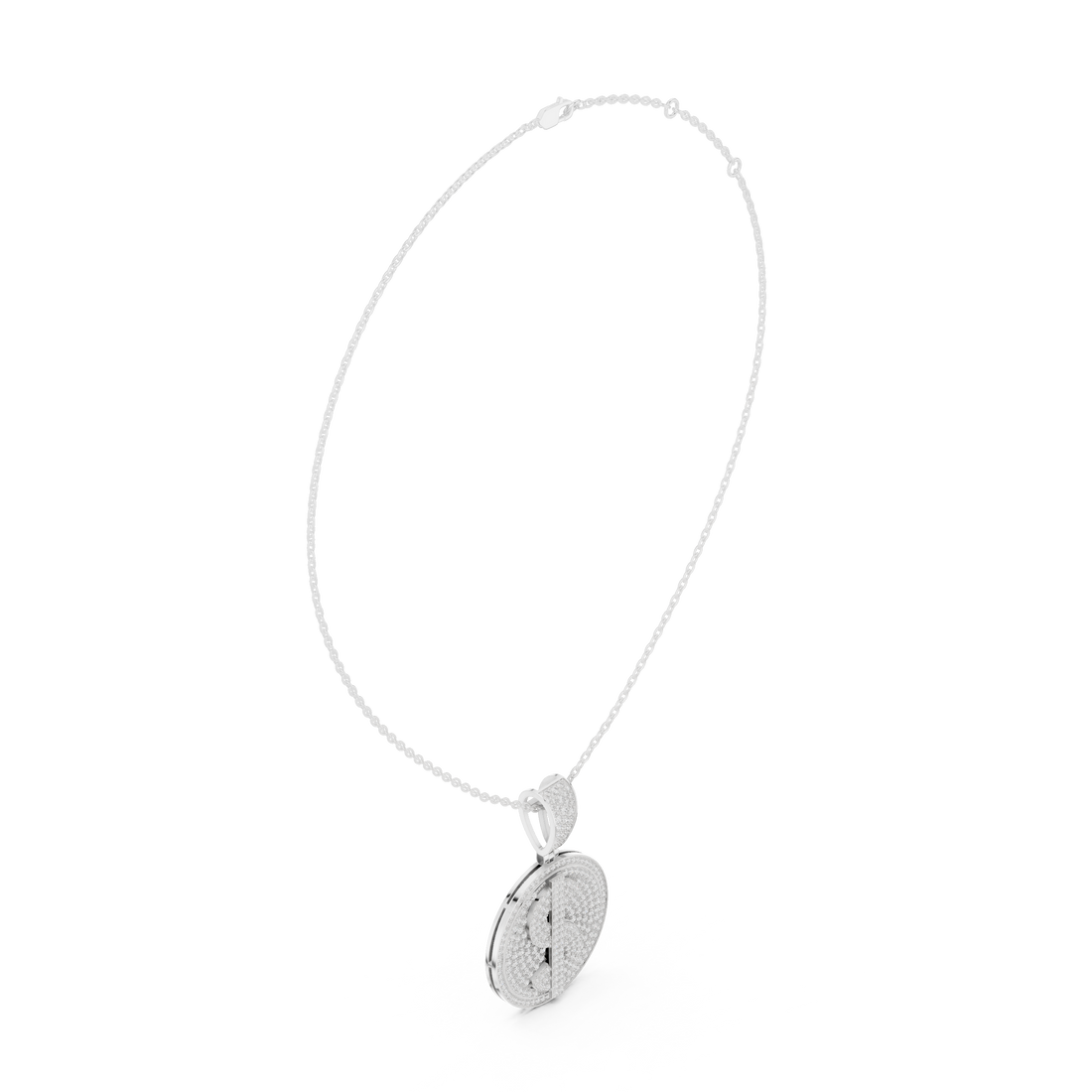 Minimalist Diamond Medallion Pendant | 14K & 18K Gold | IGI Certified