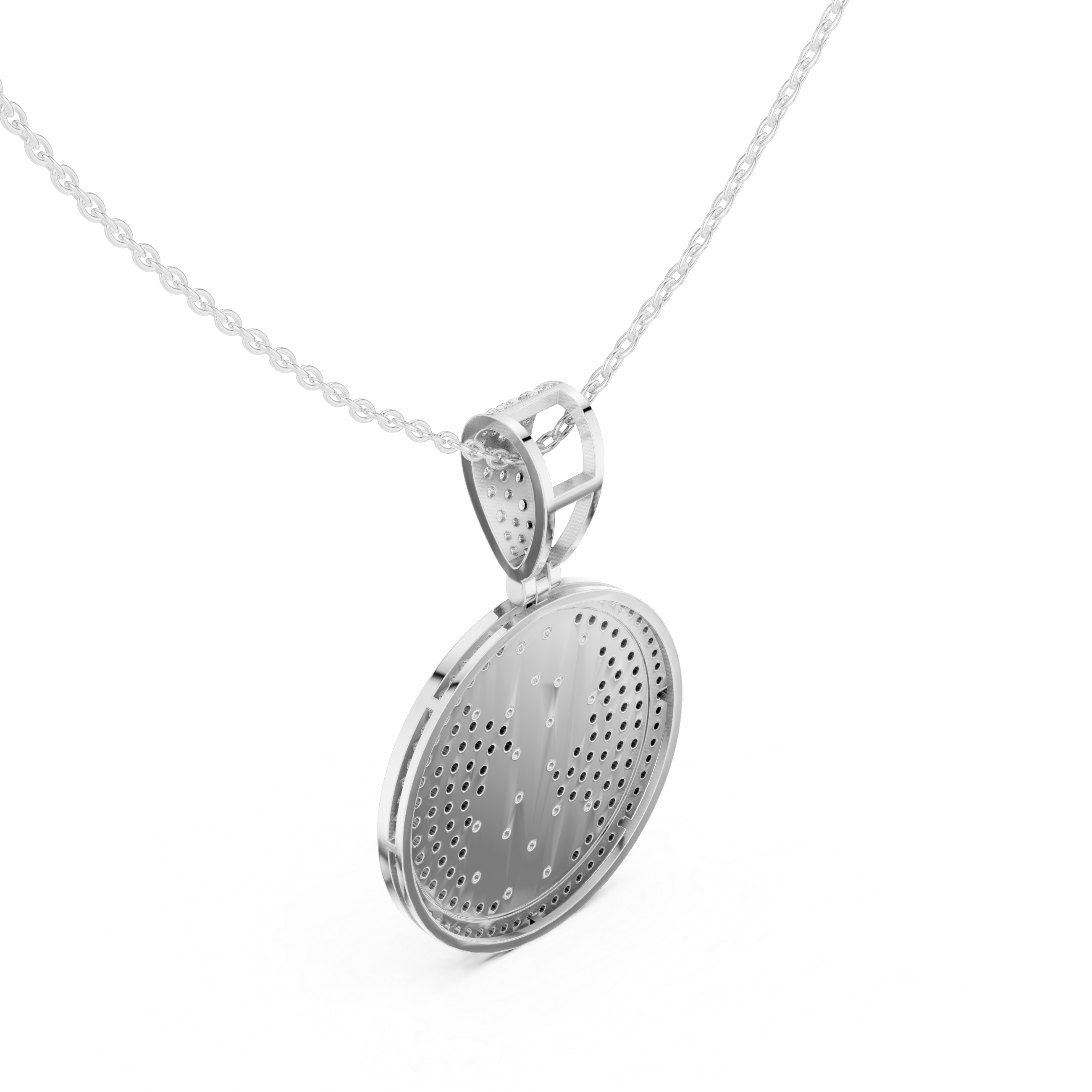 Minimalist Diamond Medallion Pendant | 14K & 18K Gold | IGI Certified