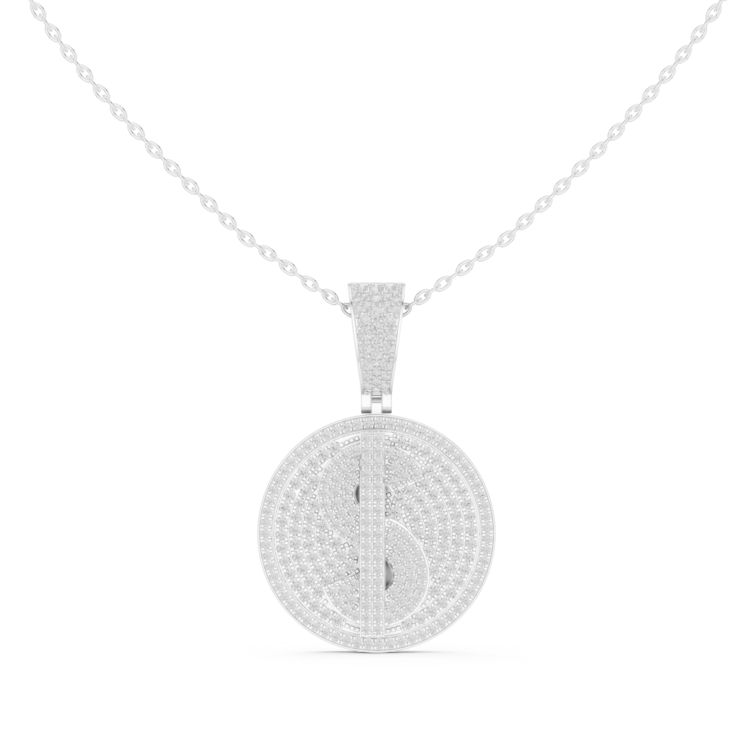 Minimalist Diamond Medallion Pendant | 14K & 18K Gold | IGI Certified