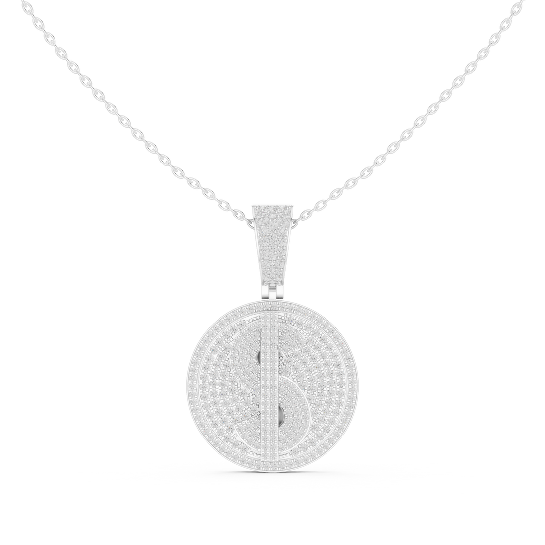 Minimalist Diamond Medallion Pendant | 14K & 18K Gold | IGI Certified