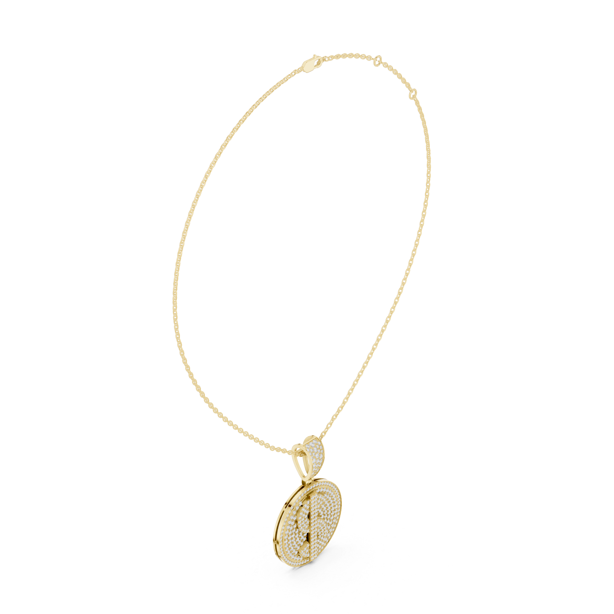 Minimalist Diamond Medallion Pendant | 14K & 18K Gold | IGI Certified