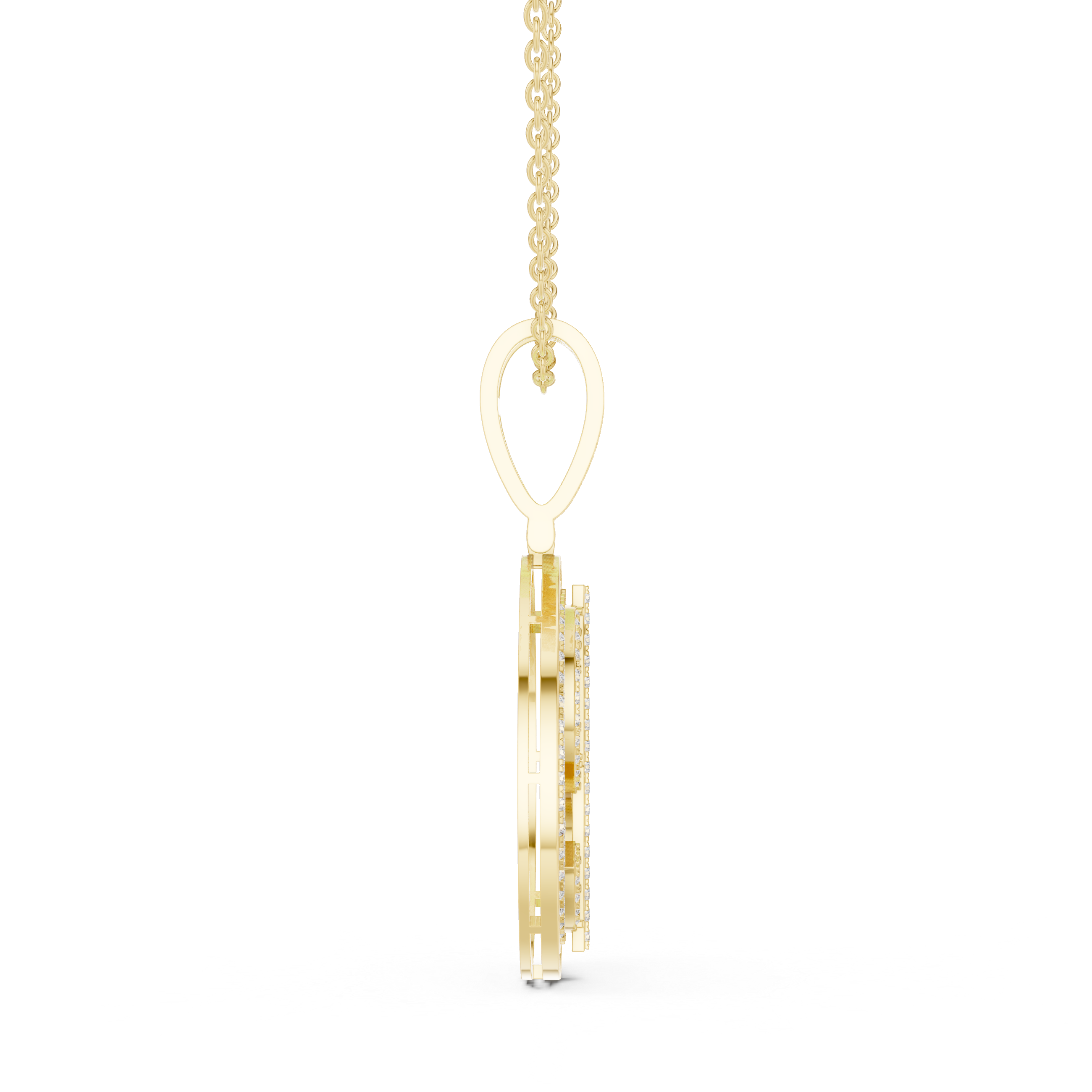 Minimalist Diamond Medallion Pendant | 14K & 18K Gold | IGI Certified