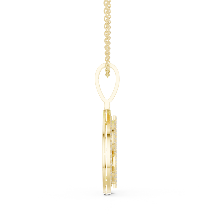 Minimalist Diamond Medallion Pendant | 14K & 18K Gold | IGI Certified