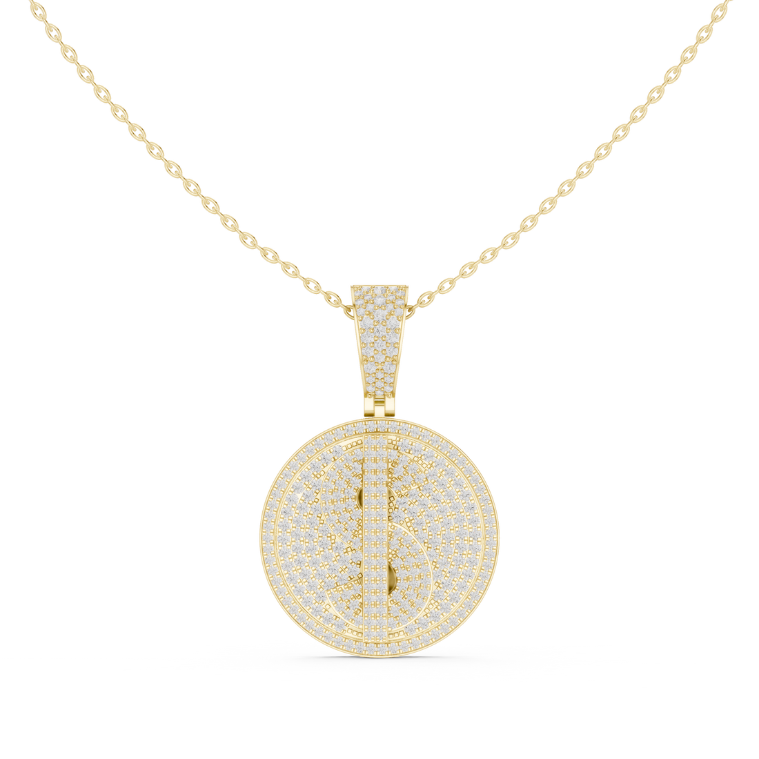 Minimalist Diamond Medallion Pendant | 14K & 18K Gold | IGI Certified