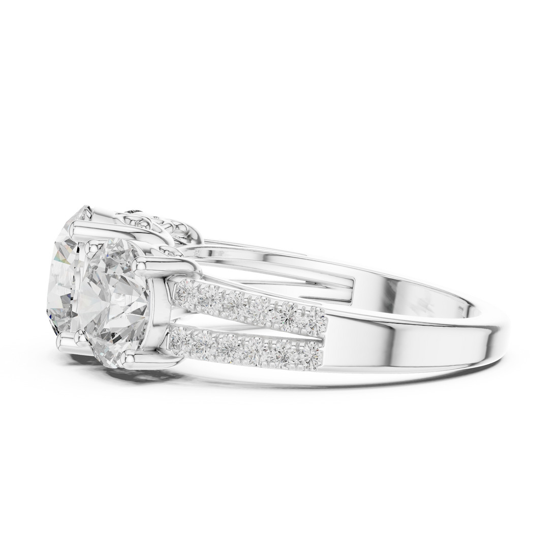 Rose Gold Three-Stone Lab-Grown Diamond Engagement Ring | IGI Certified | Kiashaa Jewellery