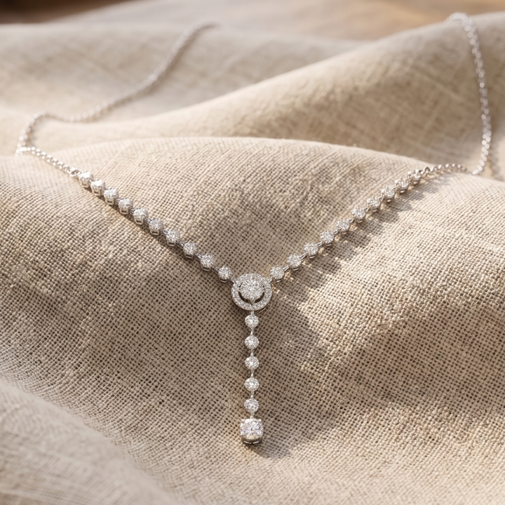 Celeste Drop 2.55 CTW Diamond Y Necklace in 9K, 14K & 18K Gold
