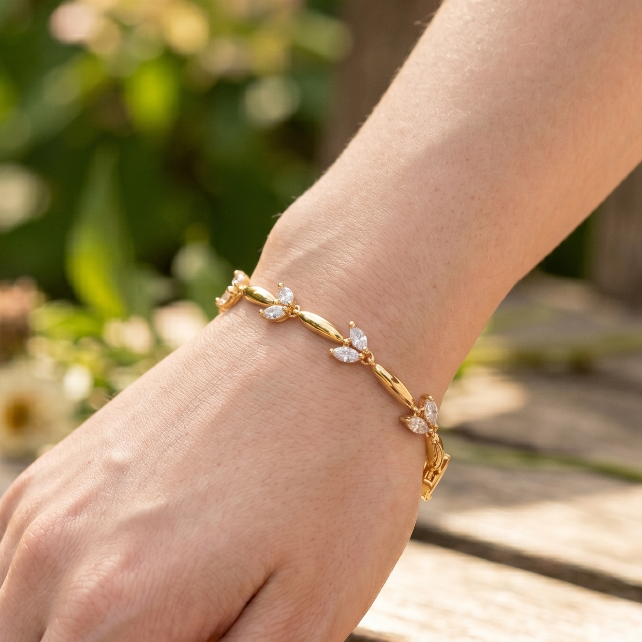 1.12 CTW Marquise Lab-Grown Diamond Leaf Bracelet