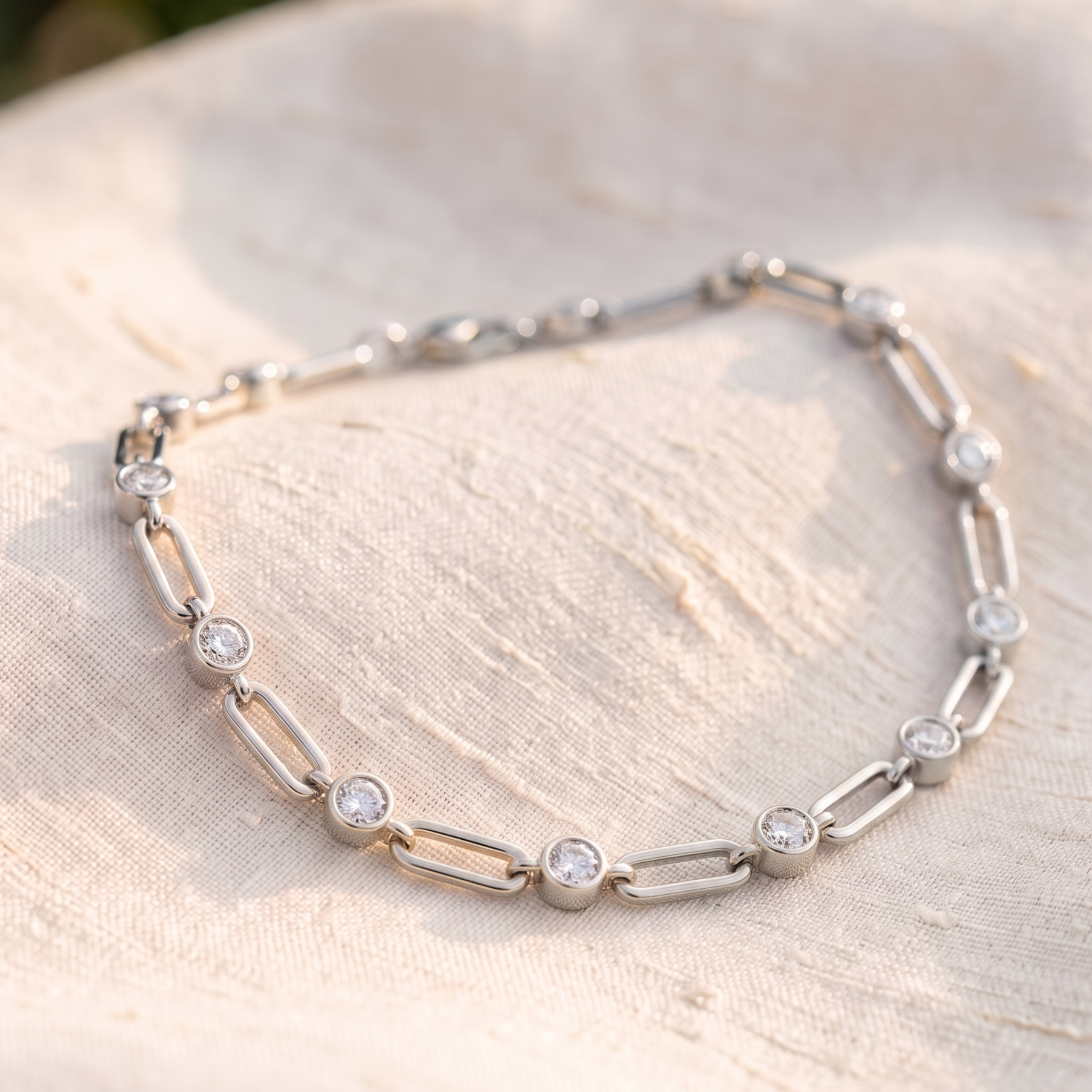 2.34 CTW Round Diamond Paperclip Link Bracelet