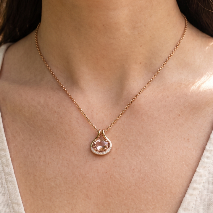 Blush Aura 2.26 CTW Pink Sapphire & Diamond Pendant Necklace