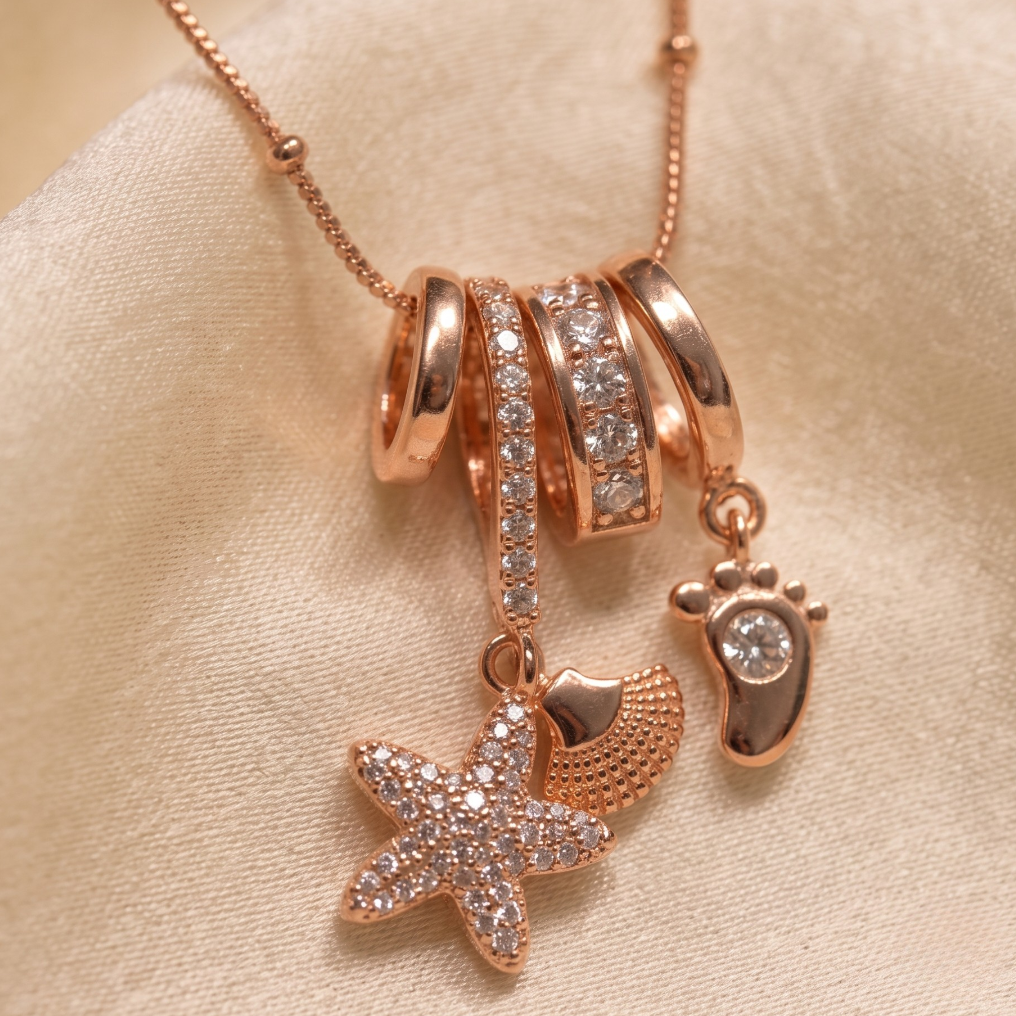Ocean Whimsy Diamond Charm Necklace in 14K & 18K Gold