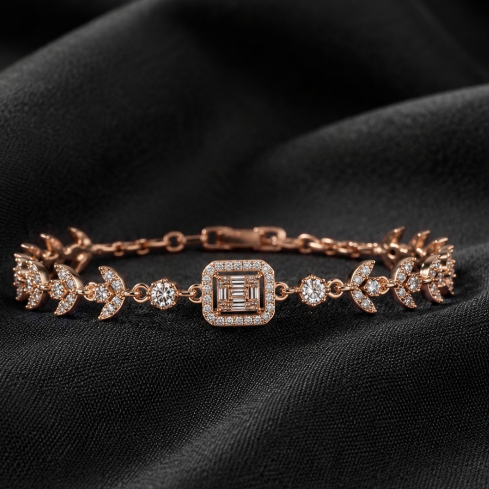 Luxe Petal 4 CT Diamond Link Bracelet