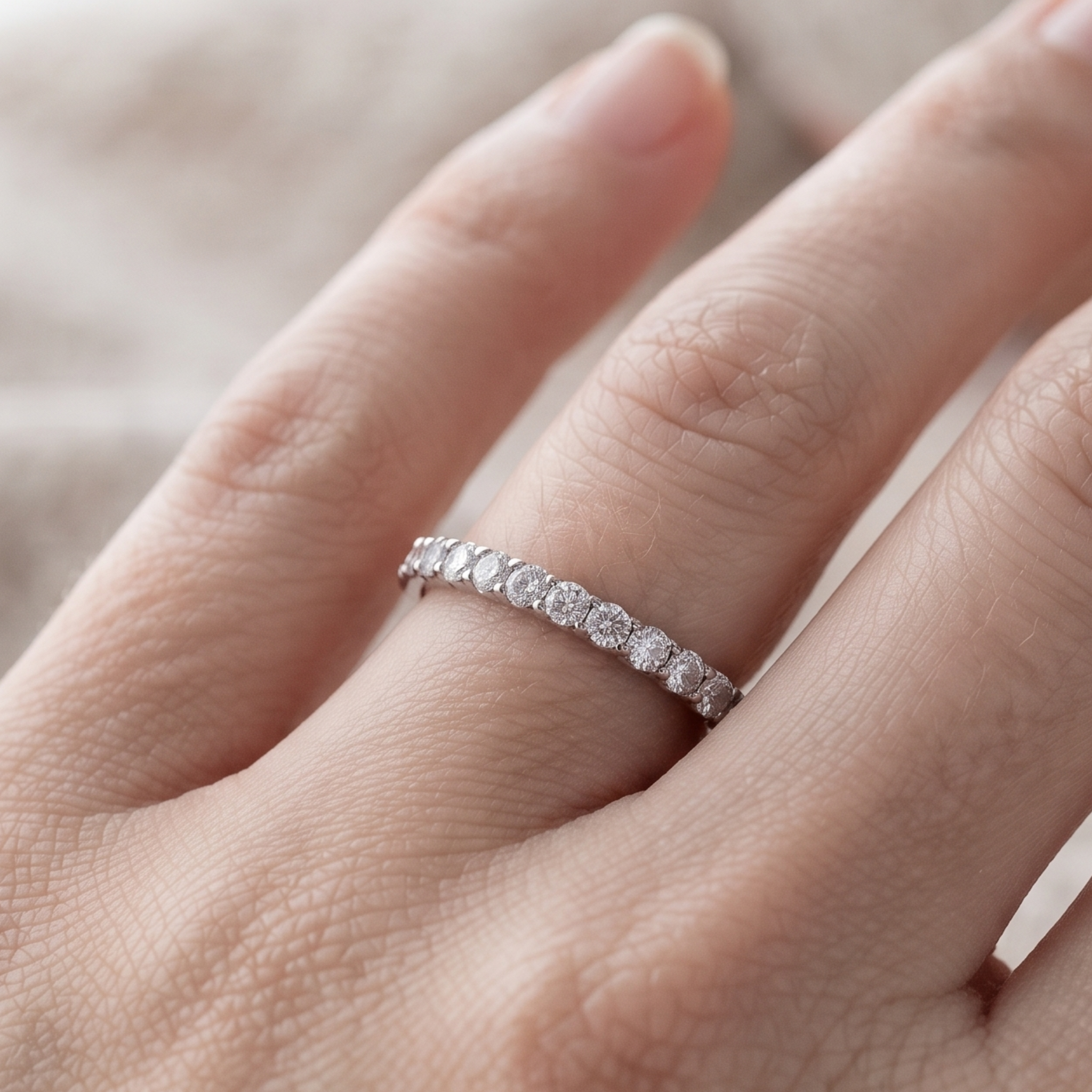 0.77 CTW Round Diamond Half-Eternity Wedding Band in 14K & 18K Gold