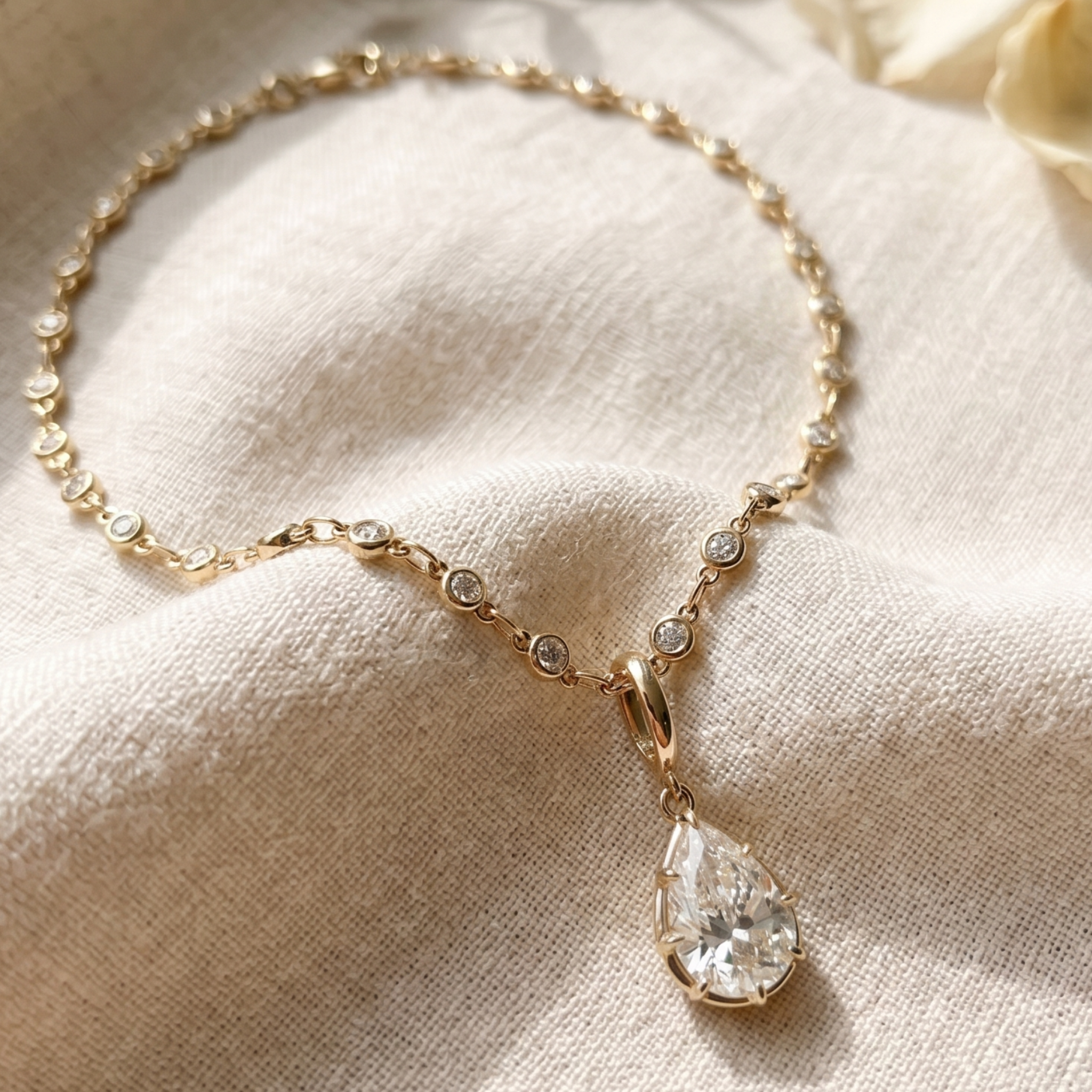 Lumière Pear 3.50 CT Diamond Drop Pendant Necklace